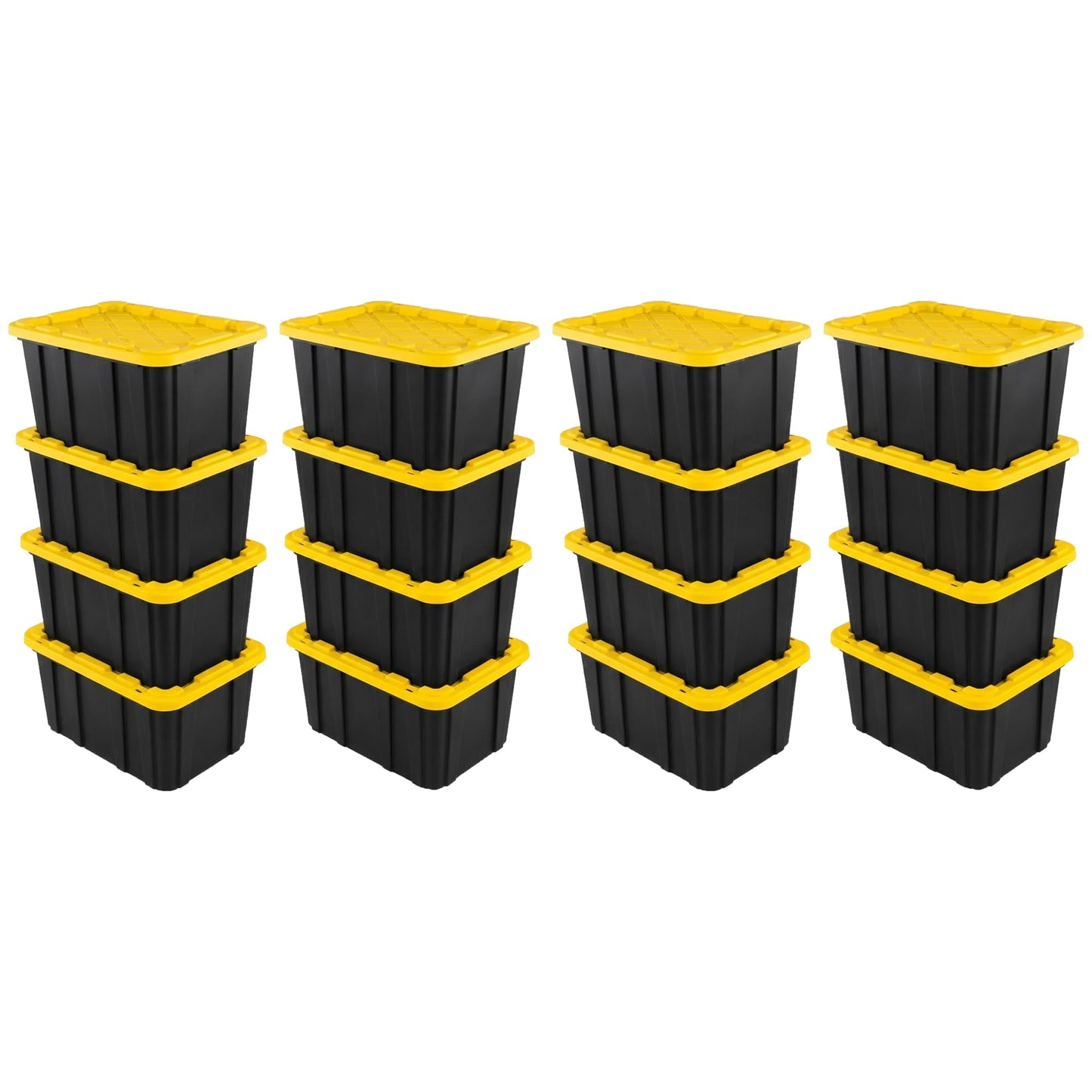 Sterilite Industrial Storage Tote with Lids for Garage, 27 Gallon, 4-Pack