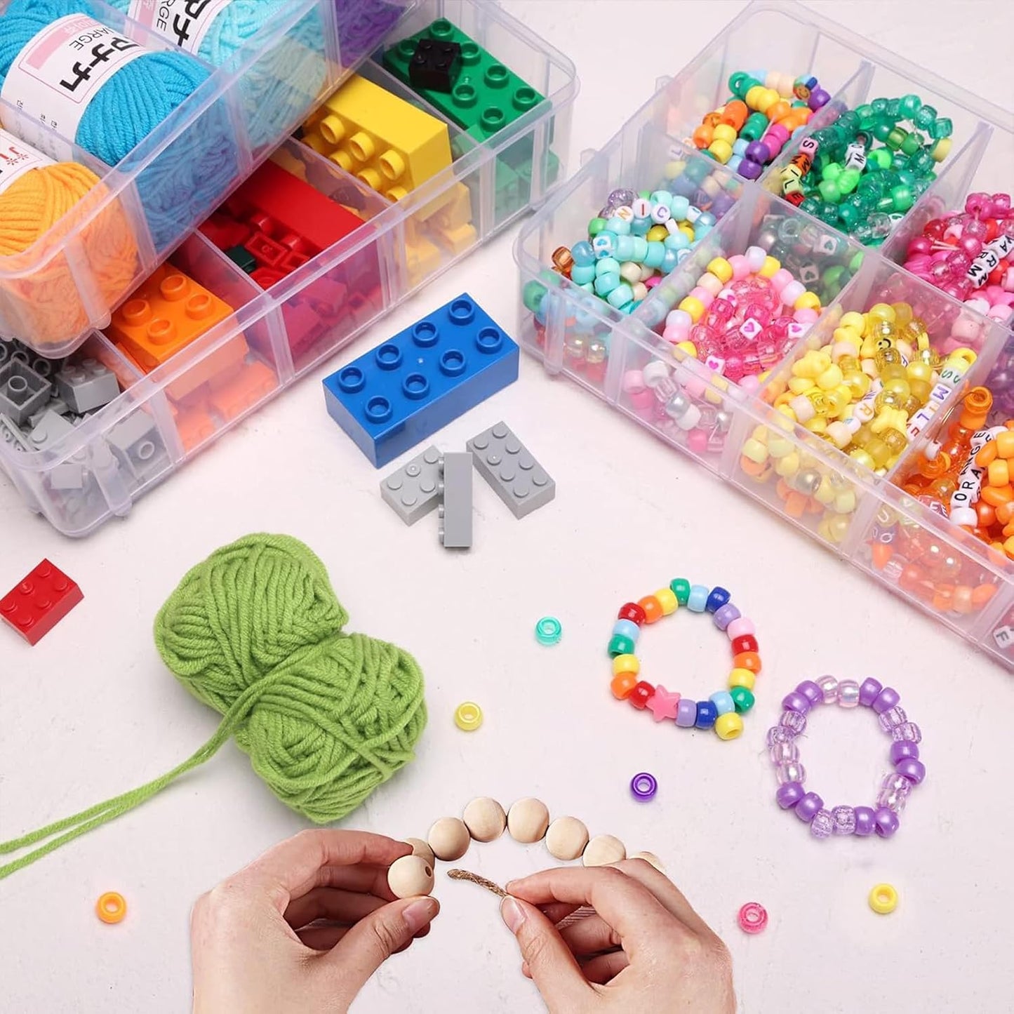 Bead Organizer 3 Tier 30 grid Stackable Craft Tackle Storage Container