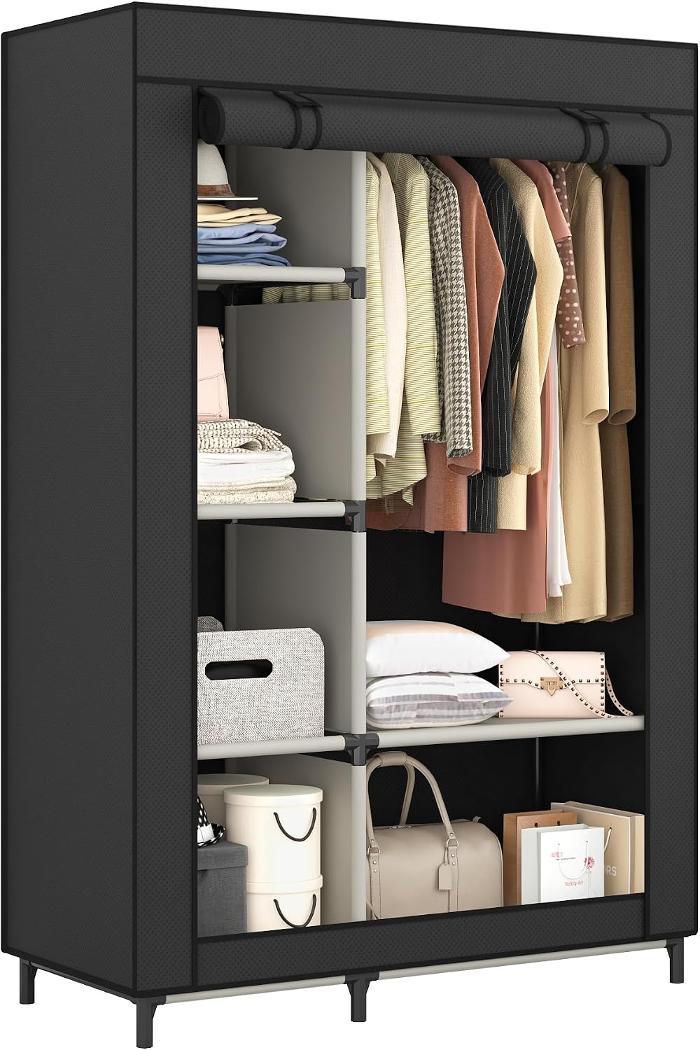 Calmootey Portable Closet Organizer, Space-Saving Storage System for Home