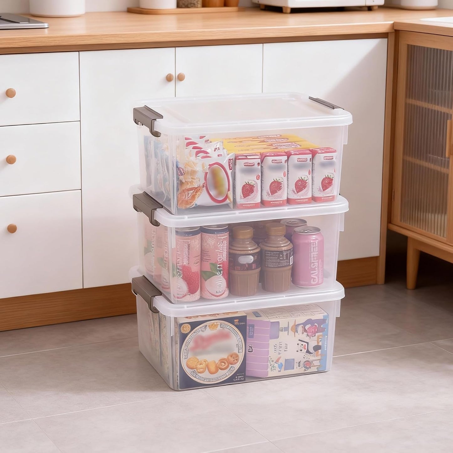 Citylife 17 QT Clear Storage Bins with Lids 1 Pack Plastic Storage Bins