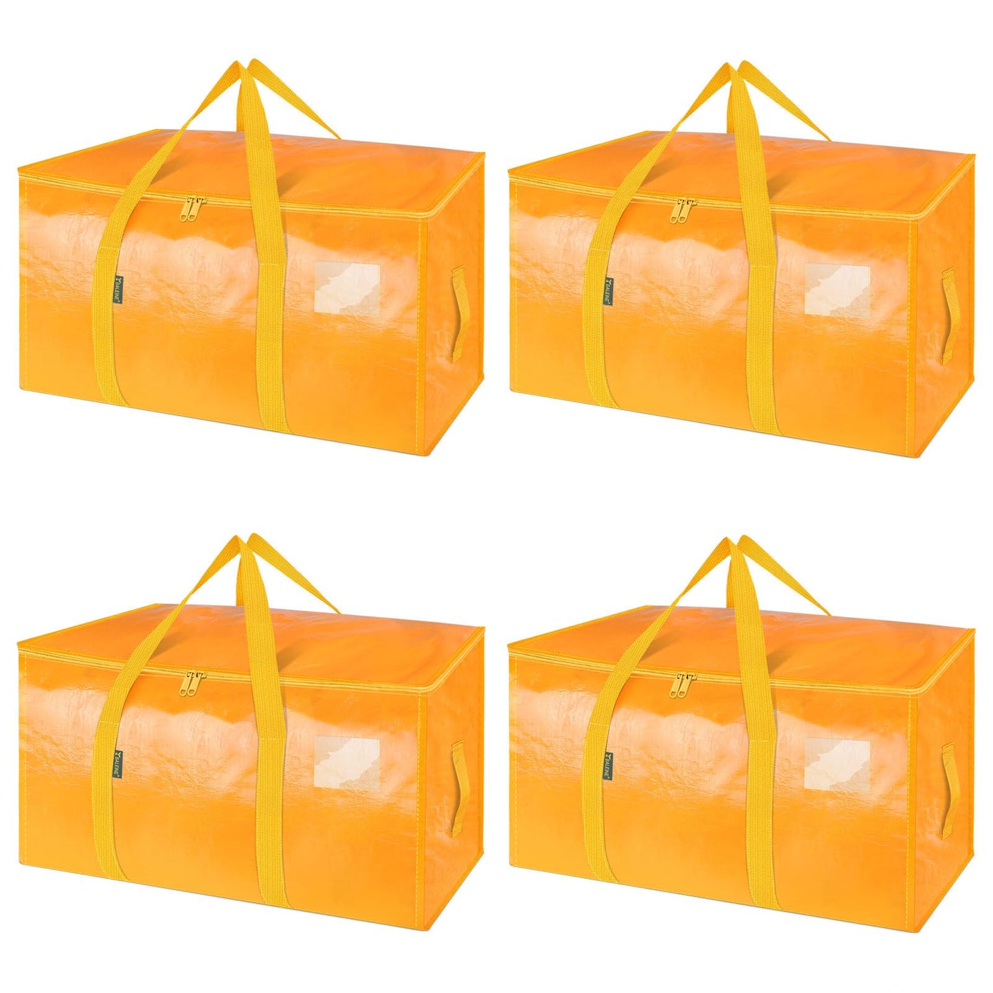 BALEINE 6-Pack Oversized Moving Bags with Reinforced Handles, Heavy-Duty Storage Tote for Clothes, Moving Supplies (Clear, 6-Pack)