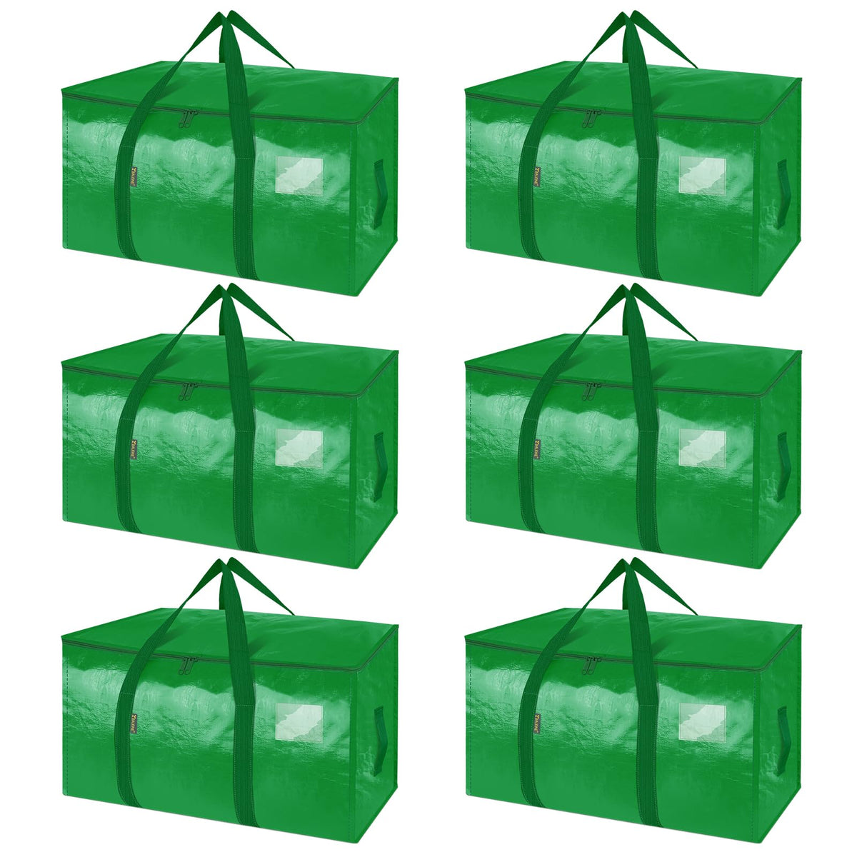 BALEINE 6-Pack Oversized Moving Bags with Reinforced Handles, Heavy-Duty Storage Tote for Clothes, Moving Supplies (Clear, 6-Pack)