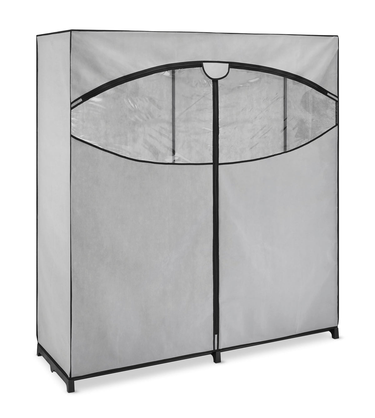 Whitmor Extra-Wide Portable Clothes Closet, 60" Wide Closet Organizers and Storage with Cover, Heavy Duty Metal Clothes Rack, Stable and Easy Assembly Clothes Storage, Light Grey