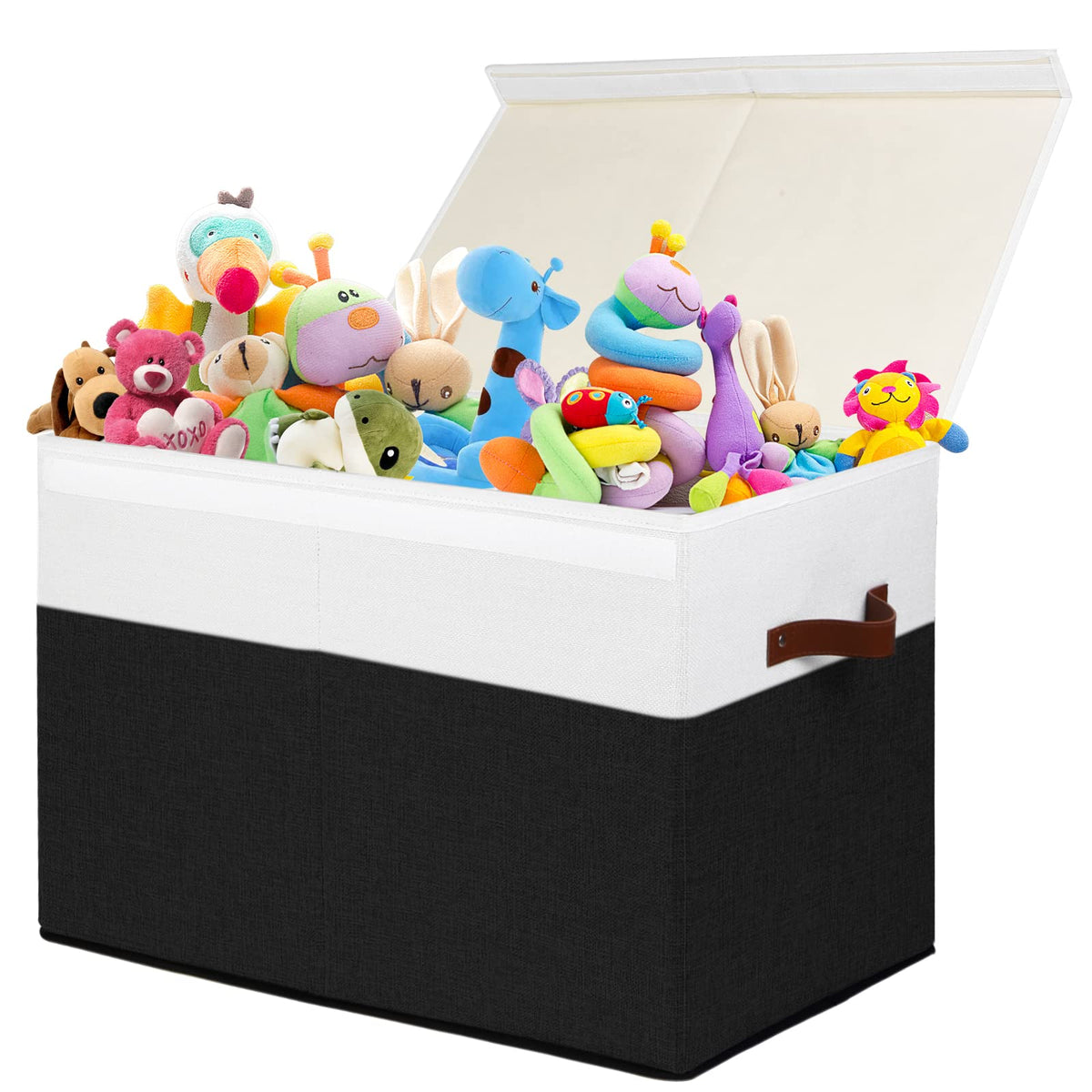 Large Toy Storage Box with Lid, Toy Chest Bin Boxes Basket with Dividers