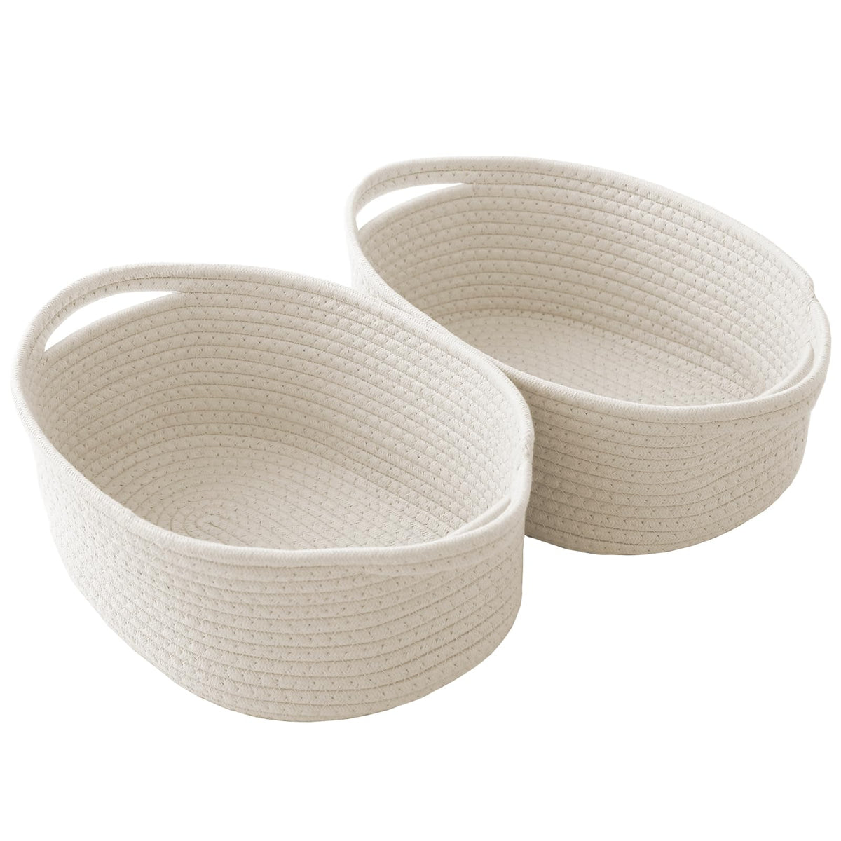 JMvicyroam Small Woven Basket, Empty Gift Basket, White/1 Pack