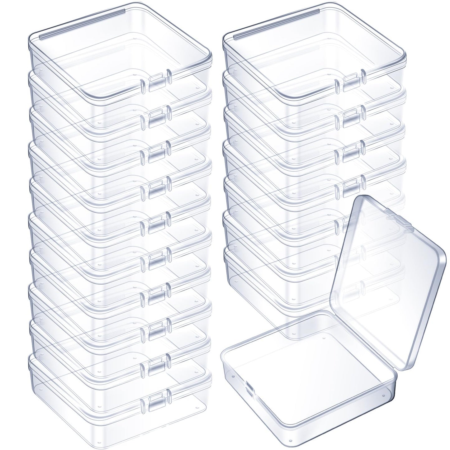 Jetec 6 Pieces Small Clear Plastic Storage Box, 3.3 x 2.1 x 1 Inch