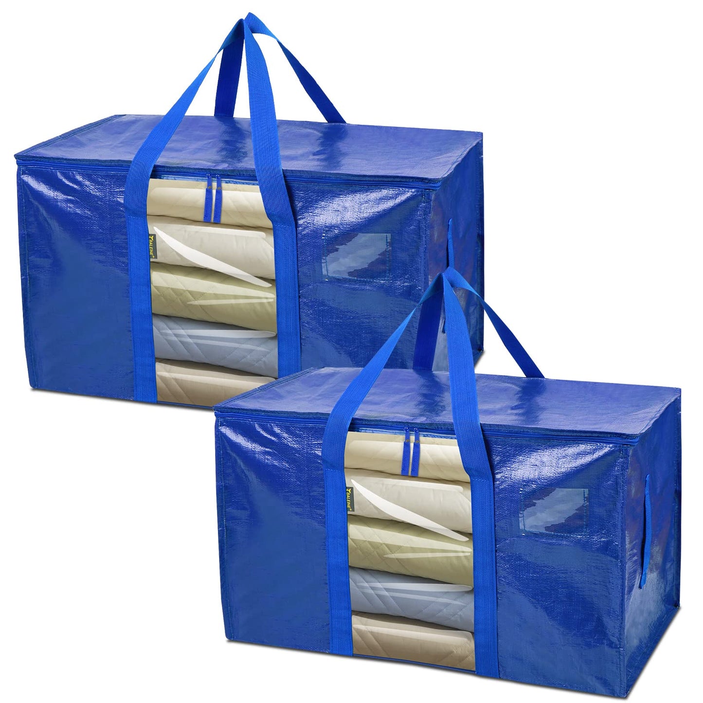 BALEINE 6-Pack Oversized Moving Bags with Reinforced Handles, Heavy-Duty Storage Tote for Clothes, Moving Supplies (Clear, 6-Pack)