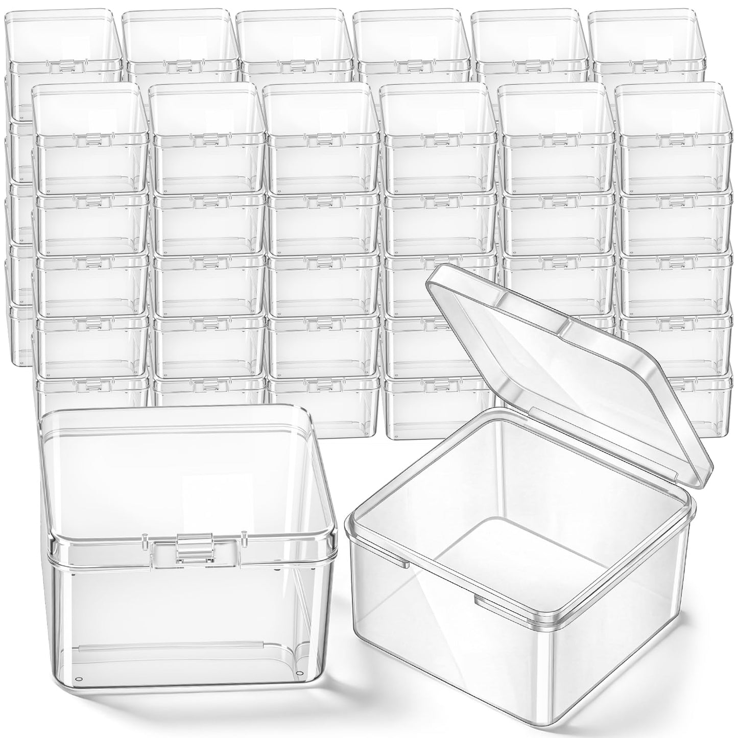 Jetec 6 Pieces Small Clear Plastic Storage Box, 3.3 x 2.1 x 1 Inch