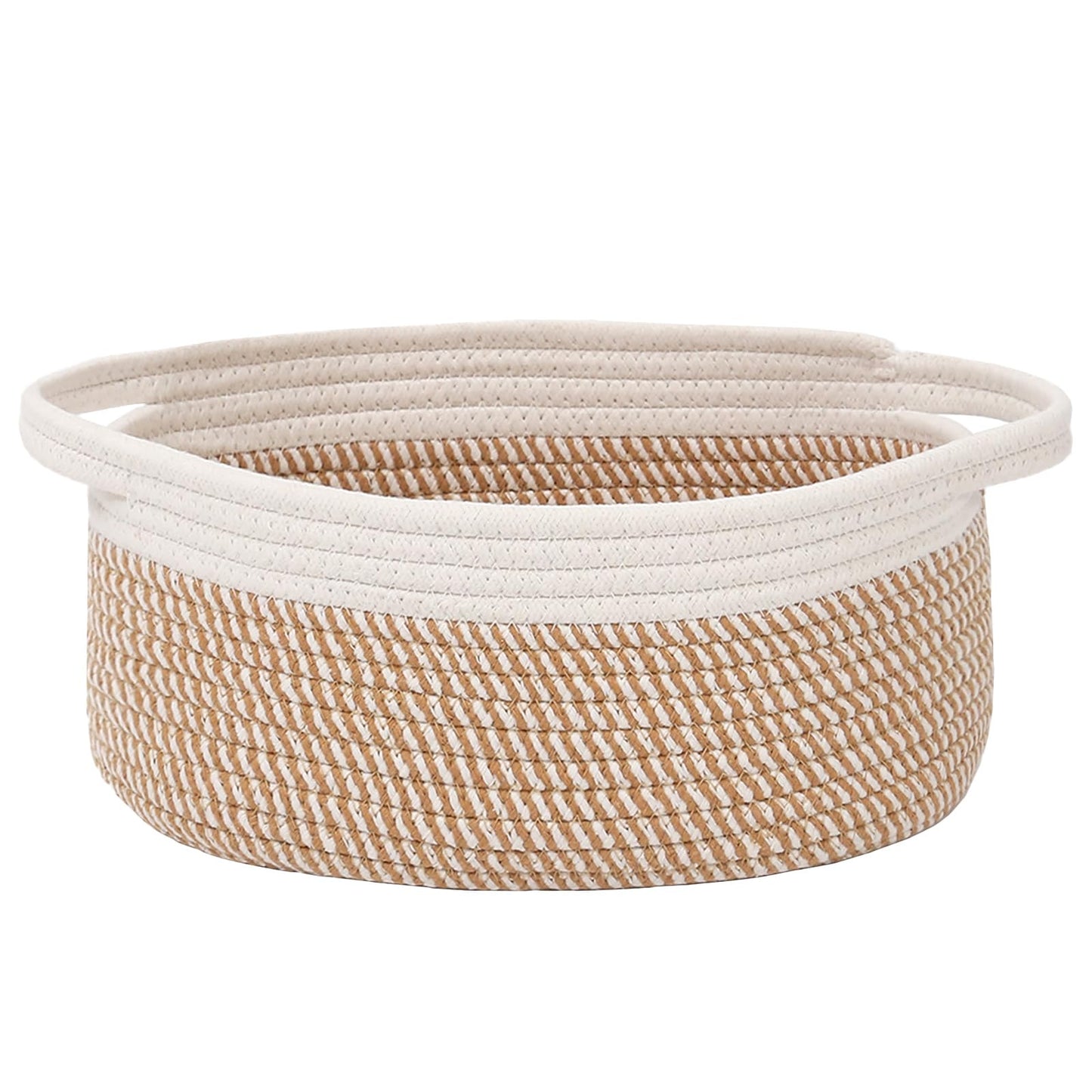 JMvicyroam Small Woven Basket, Empty Gift Basket, White/1 Pack