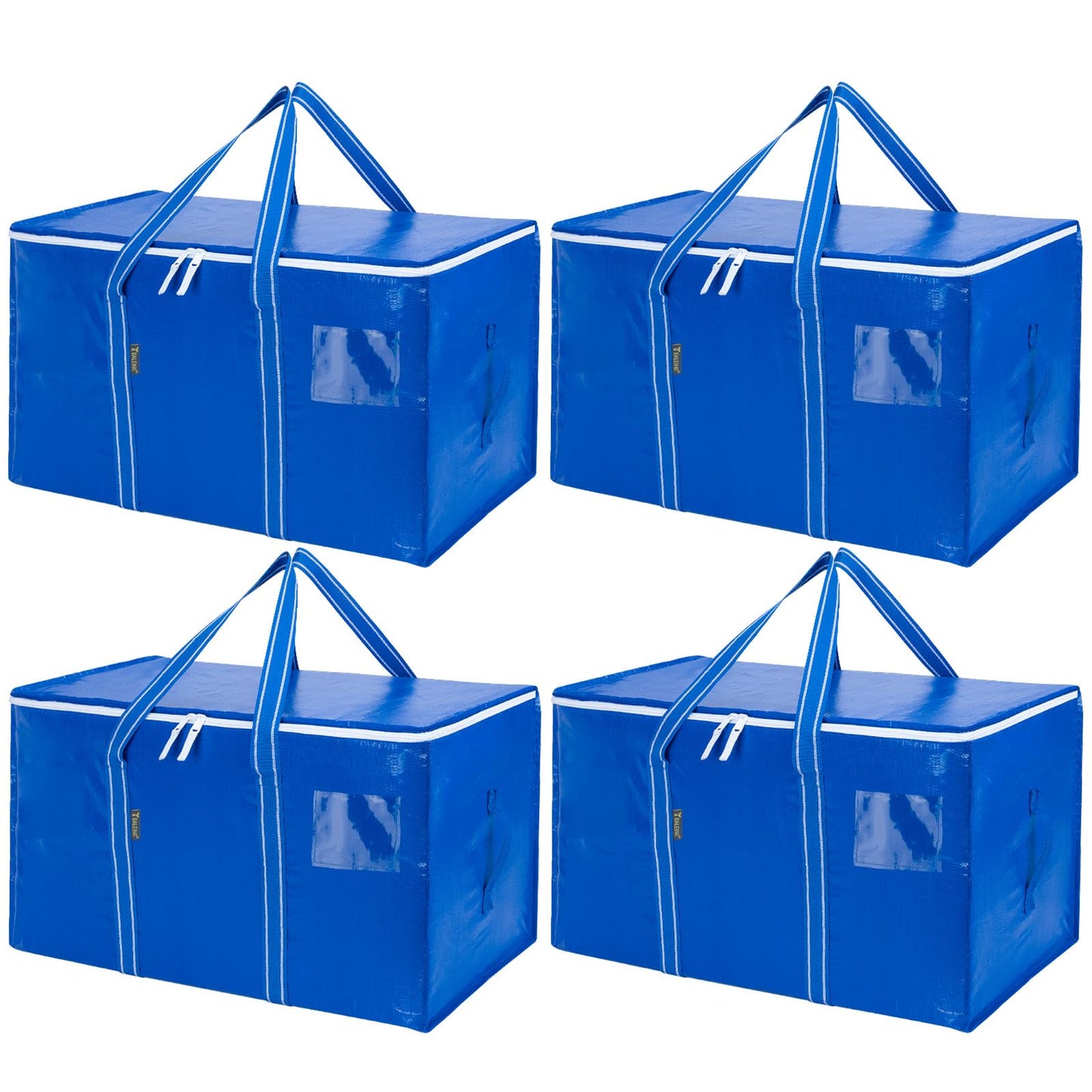 BALEINE 6-Pack Oversized Moving Bags with Reinforced Handles, Heavy-Duty Storage Tote for Clothes, Moving Supplies (Clear, 6-Pack)