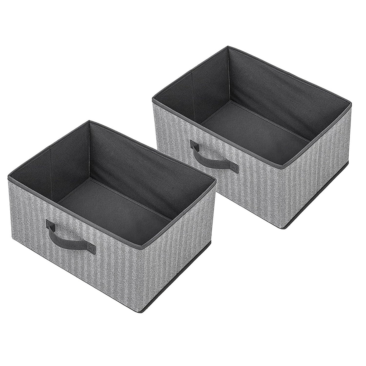Storage Baskets, 11-Inch Woven Fabric Bins, Storage Cubes with Reinforced Handles, Organizer Bins for Closet Shelves, Foldable, for Toys, Clothes, Natural Beige (2PCS/Beige-11*11*7.8inch)