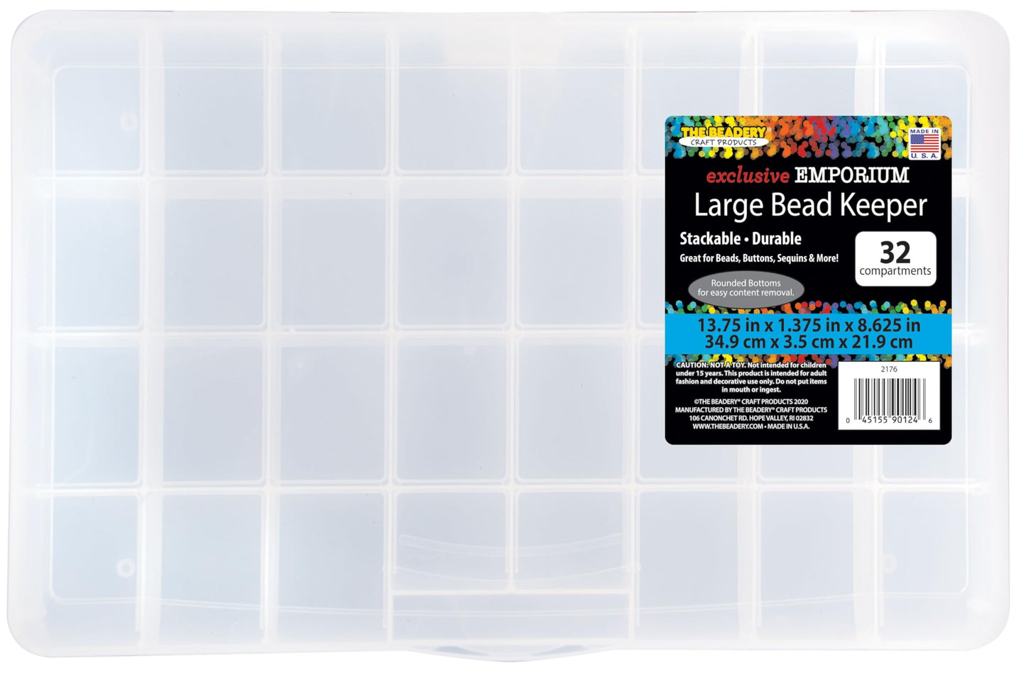 The Beadery - Large Bead Keeper Storage Box, 32 Compartment - 2176