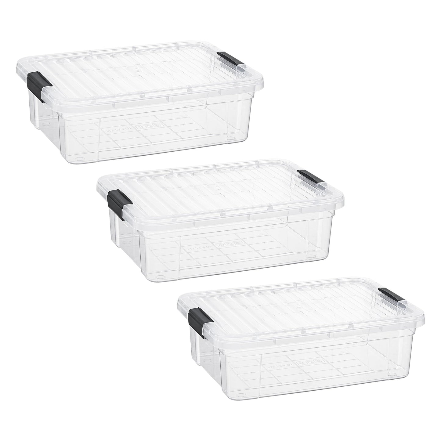 Superio Clear Plastic Storage Bins with Lid, 4.5 Quart Box, Organizing Containers, Stackable Plastic Tote for Home, Garage, Dorm, School, and Office