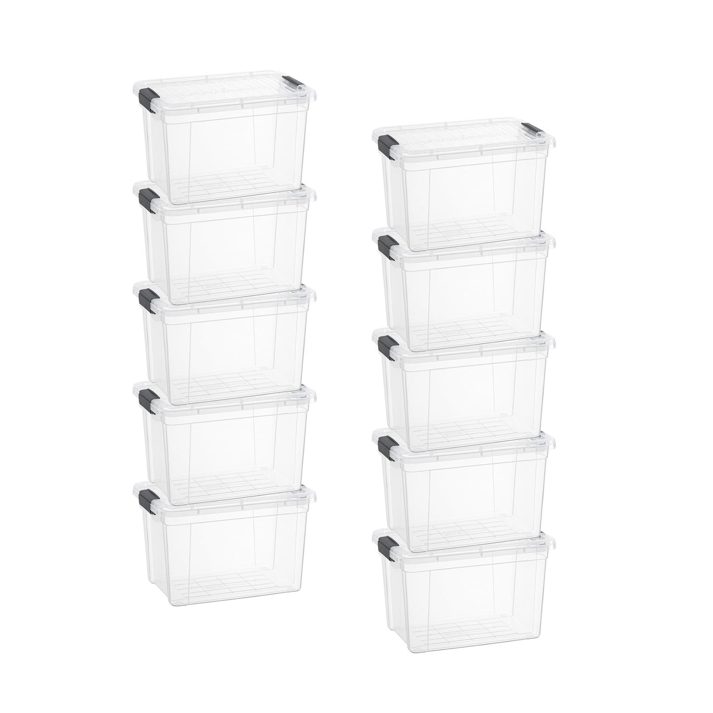 Superio Clear Plastic Storage Bins with Lid, 4.5 Quart Box, Organizing Containers, Stackable Plastic Tote for Home, Garage, Dorm, School, and Office