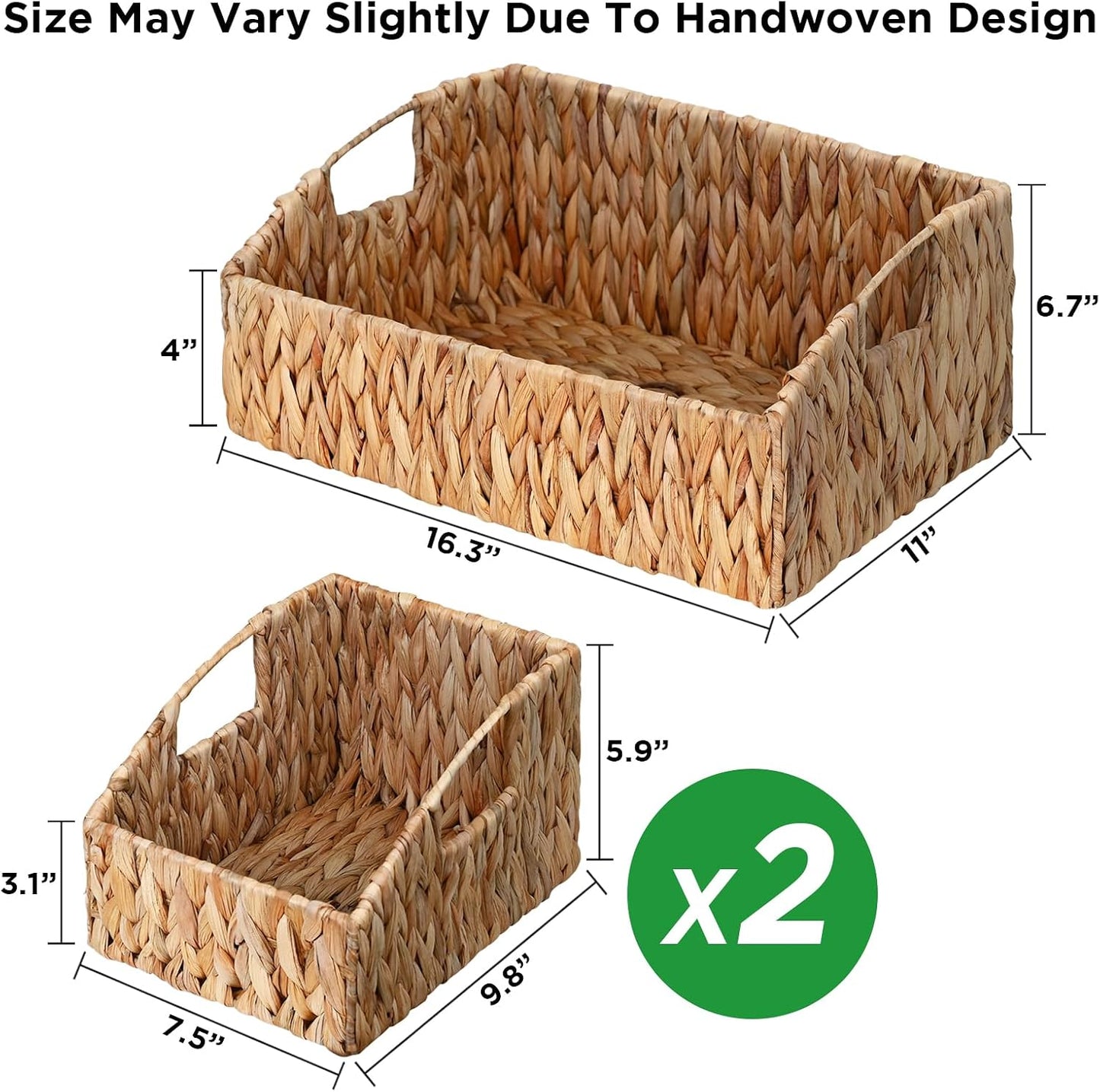 Pantry Baskets for Organizing, Wicker Basket Shelf Storage