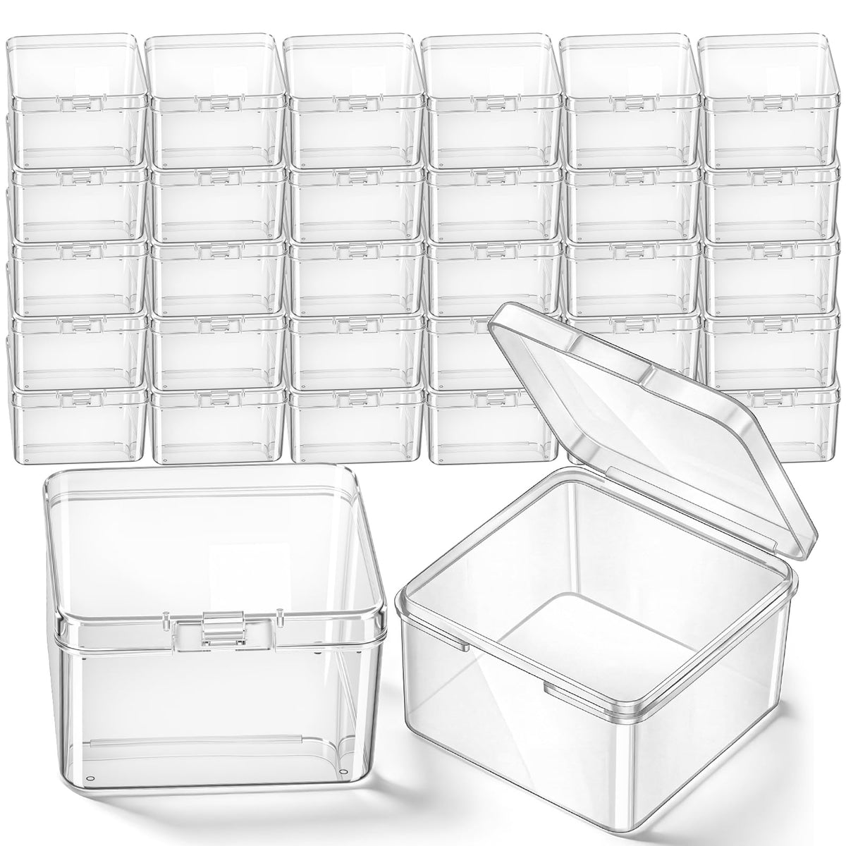 Jetec 6 Pieces Small Clear Plastic Storage Box, 3.3 x 2.1 x 1 Inch