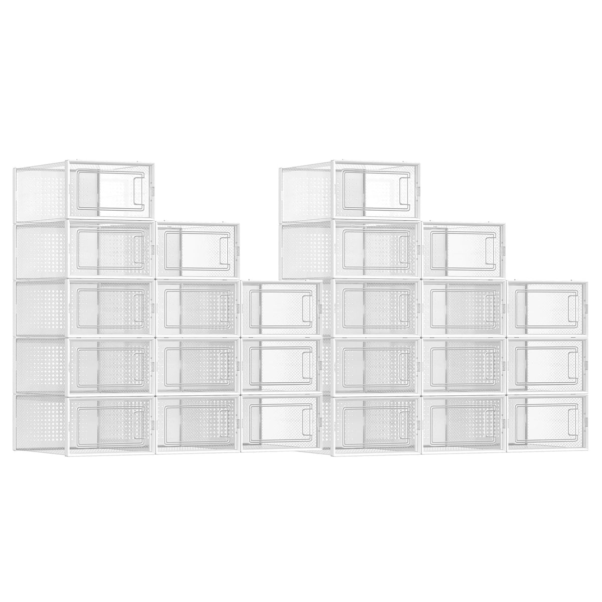 SONGMICS Shoe Boxes, Clear Plastic Sneaker Box, Pack of 12