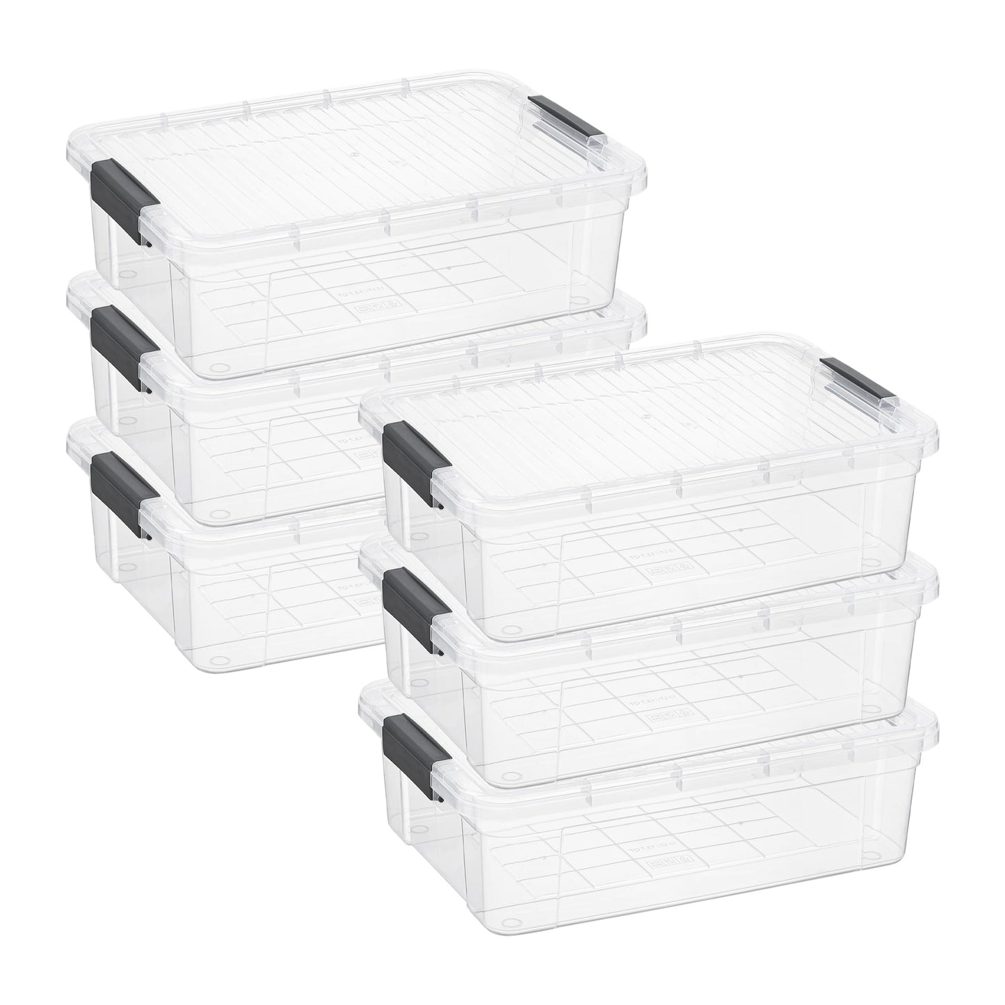 Superio Clear Plastic Storage Bins with Lid, 4.5 Quart Box, Organizing Containers, Stackable Plastic Tote for Home, Garage, Dorm, School, and Office