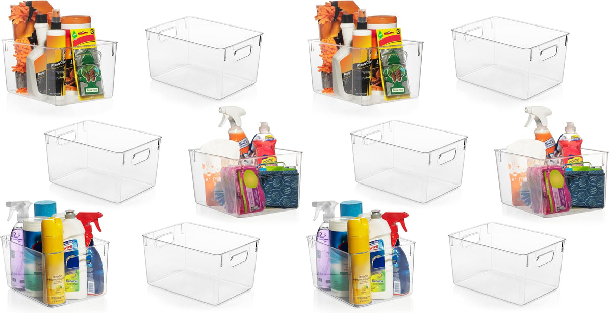 ClearSpace Clear Plastic Storage Bins – Pantry Organizers & Storage Containers, Cabinet Organizer - Home Organization Must Haves for Kitchen, Laundry Room, Office, Closet, Garage & Freezer