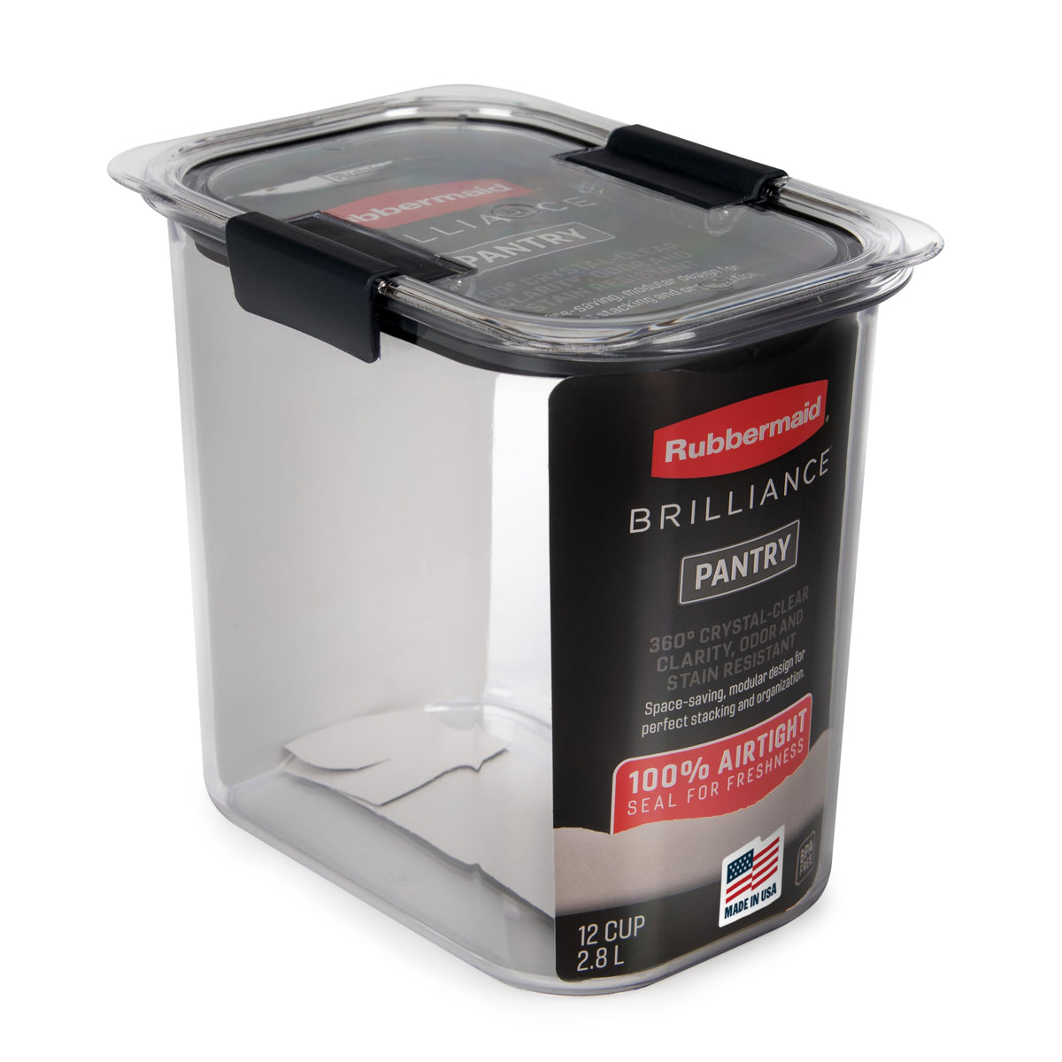 Rubbermaid Brilliance Pantry Airtight Food Storage Container, BPA-Free 7.8 Cup, Ideal for Brown Sugar - Efficient, Leak-Proof and Dishwasher-safe