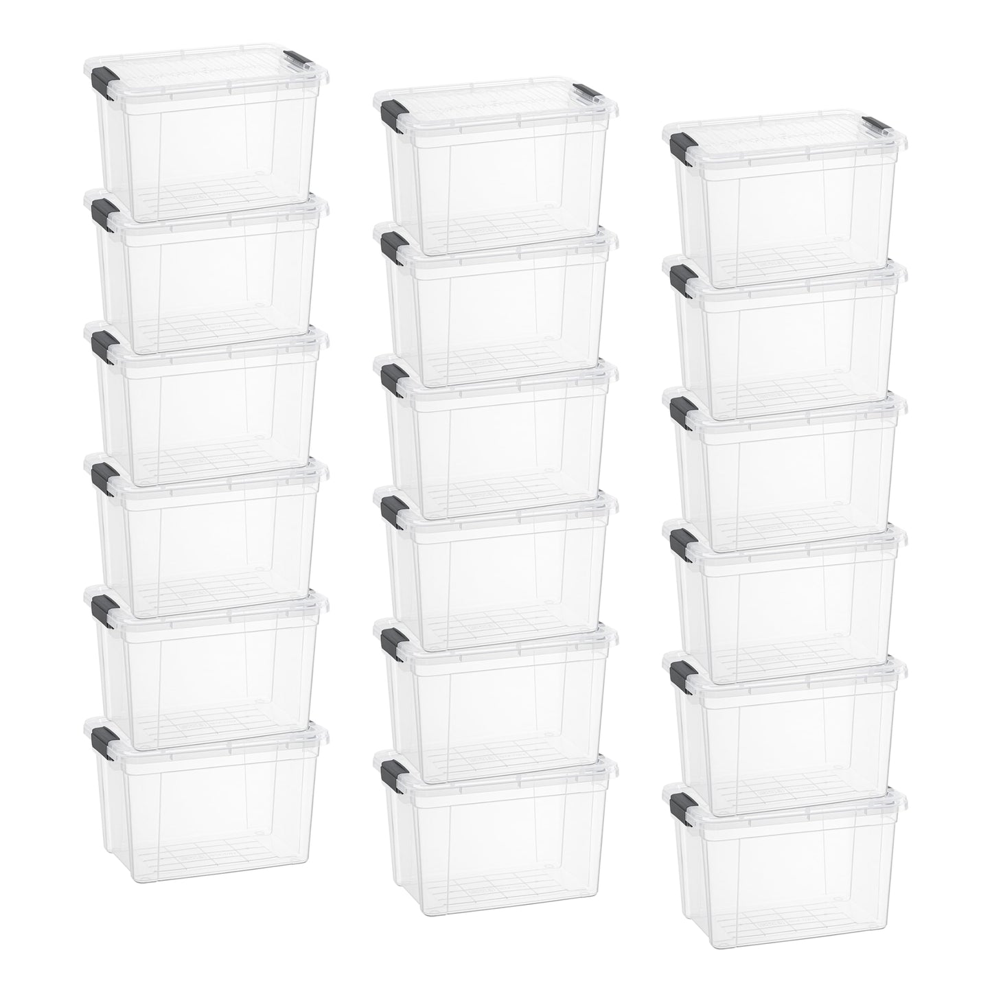 Superio Clear Plastic Storage Bins with Lid, 4.5 Quart Box, Organizing Containers, Stackable Plastic Tote for Home, Garage, Dorm, School, and Office