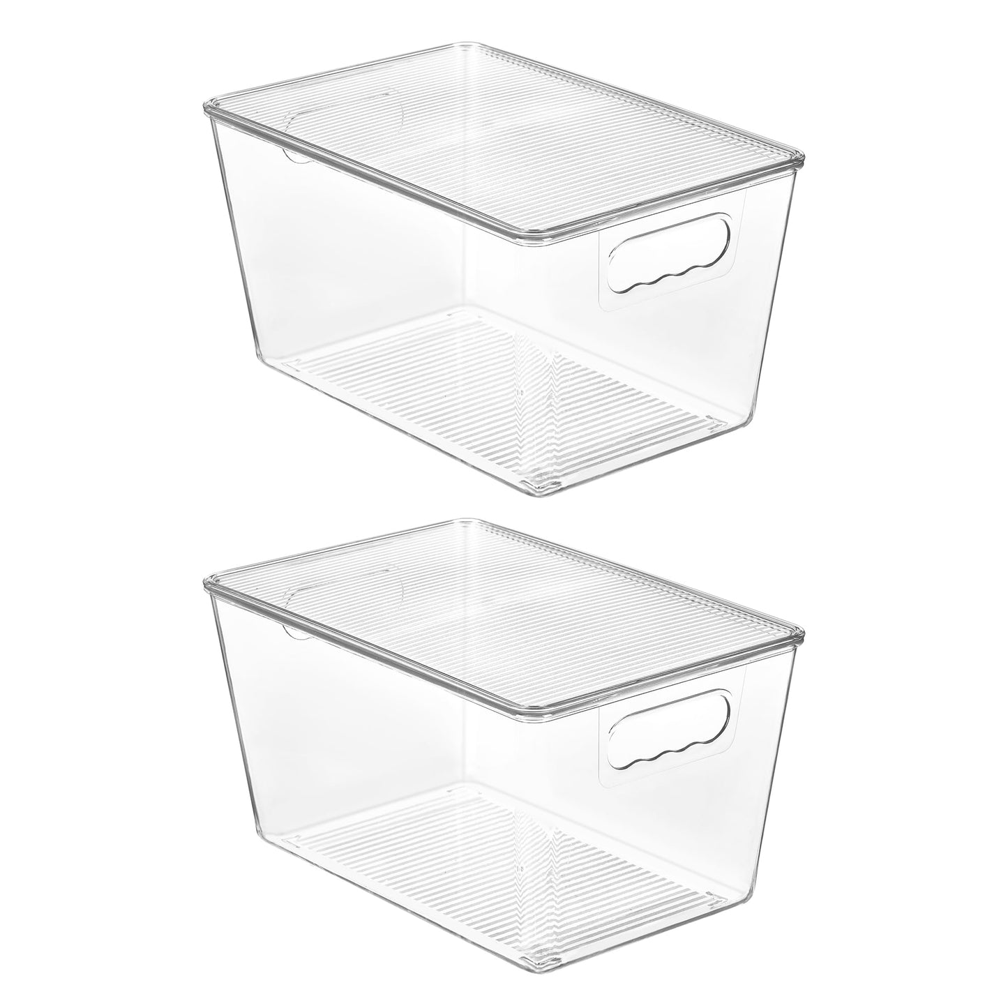 Vtopmart 6 Pack Clear Stackable Storage Bins with Lids and Handles, Large
