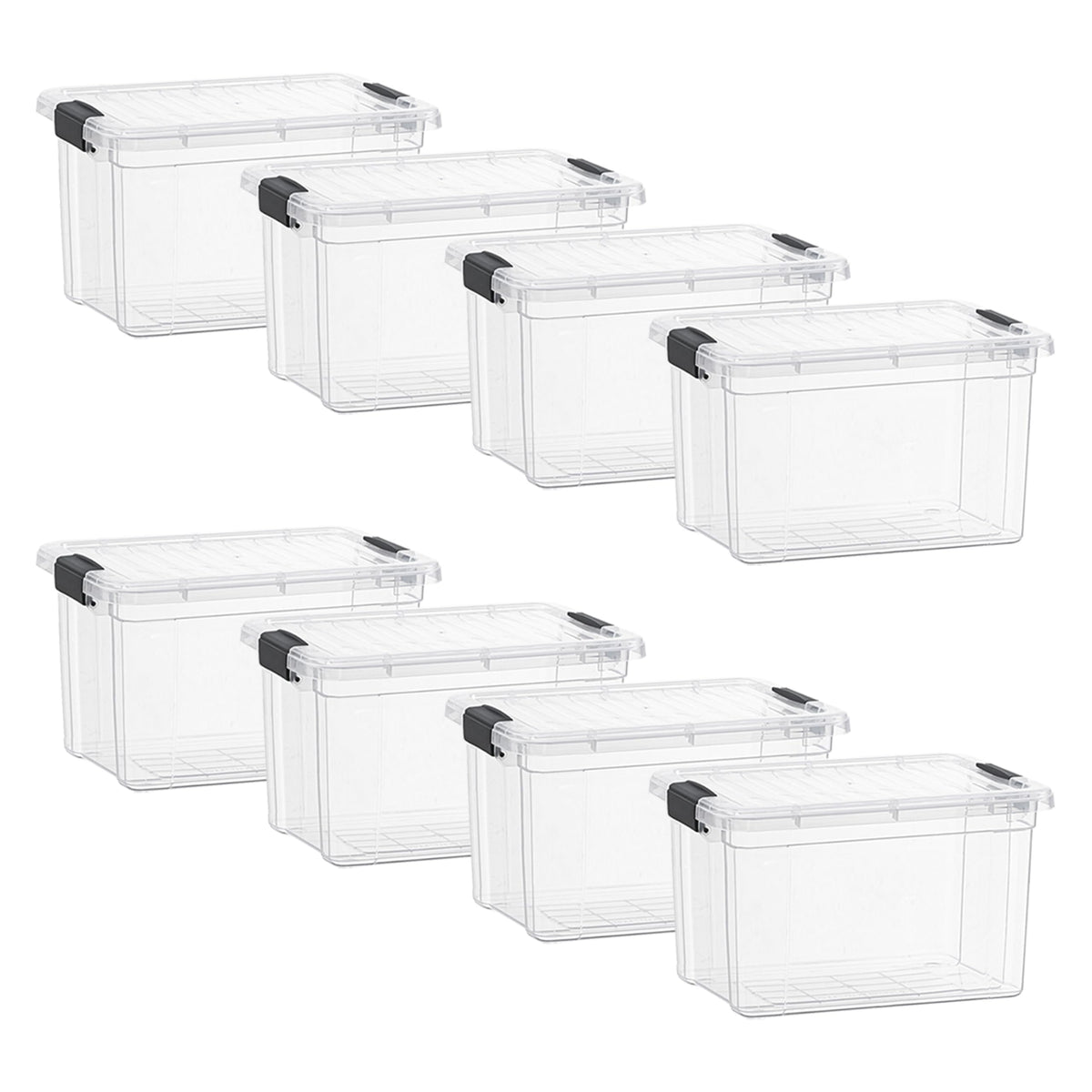 Superio Clear Plastic Storage Bins with Lid, 4.5 Quart Box, Organizing Containers, Stackable Plastic Tote for Home, Garage, Dorm, School, and Office