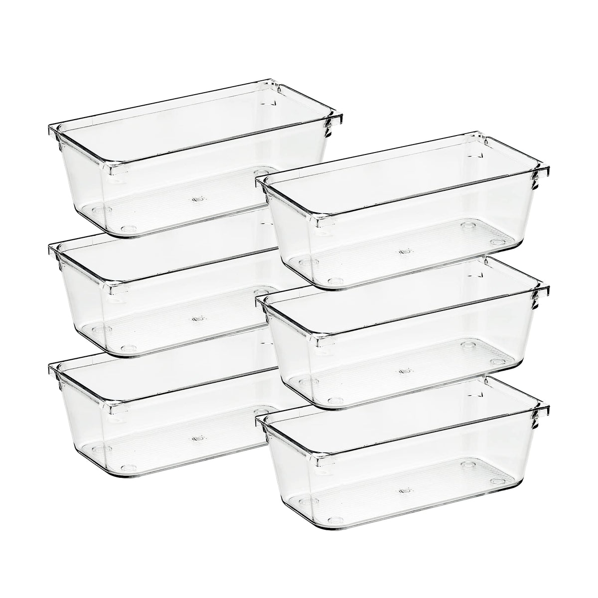 Ravinte 6 Pack Drawer Organizer, 6" x 9" Plastic Storage Bins