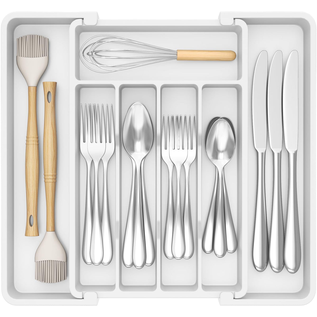 Lifewit Expandable Silverware Drawer Organizer, Kitchen Utensil Tray