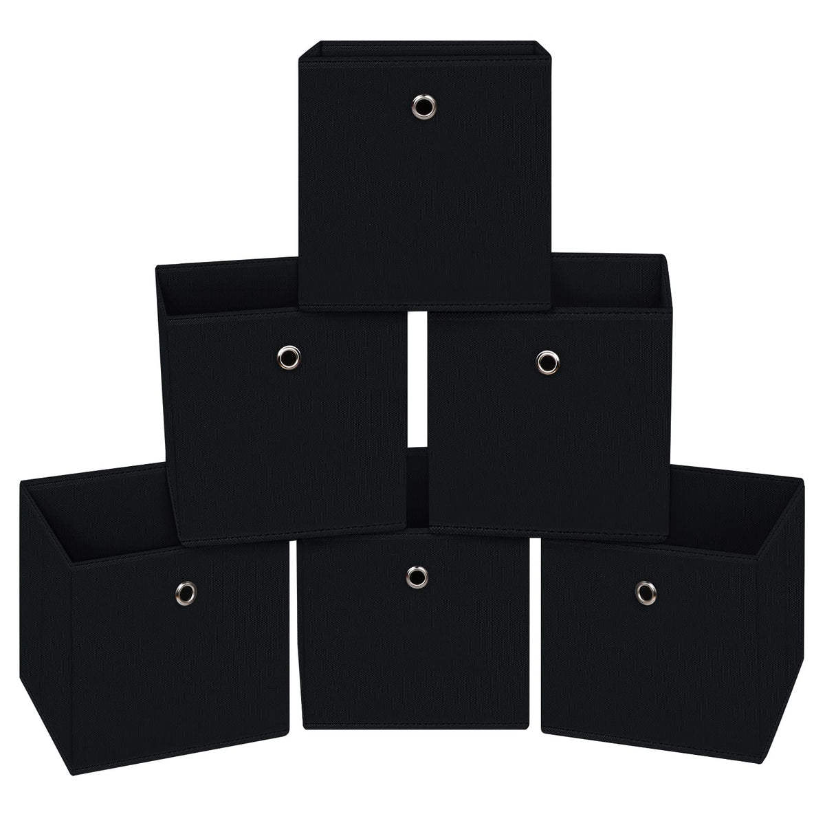 Black Foldable Storage Cubes Bins ,11 Inch Cloth Storage Cube Fabric Storage Box Cubes Organizer Baskets with Handles for Home Organizer Set of 3 (Black)