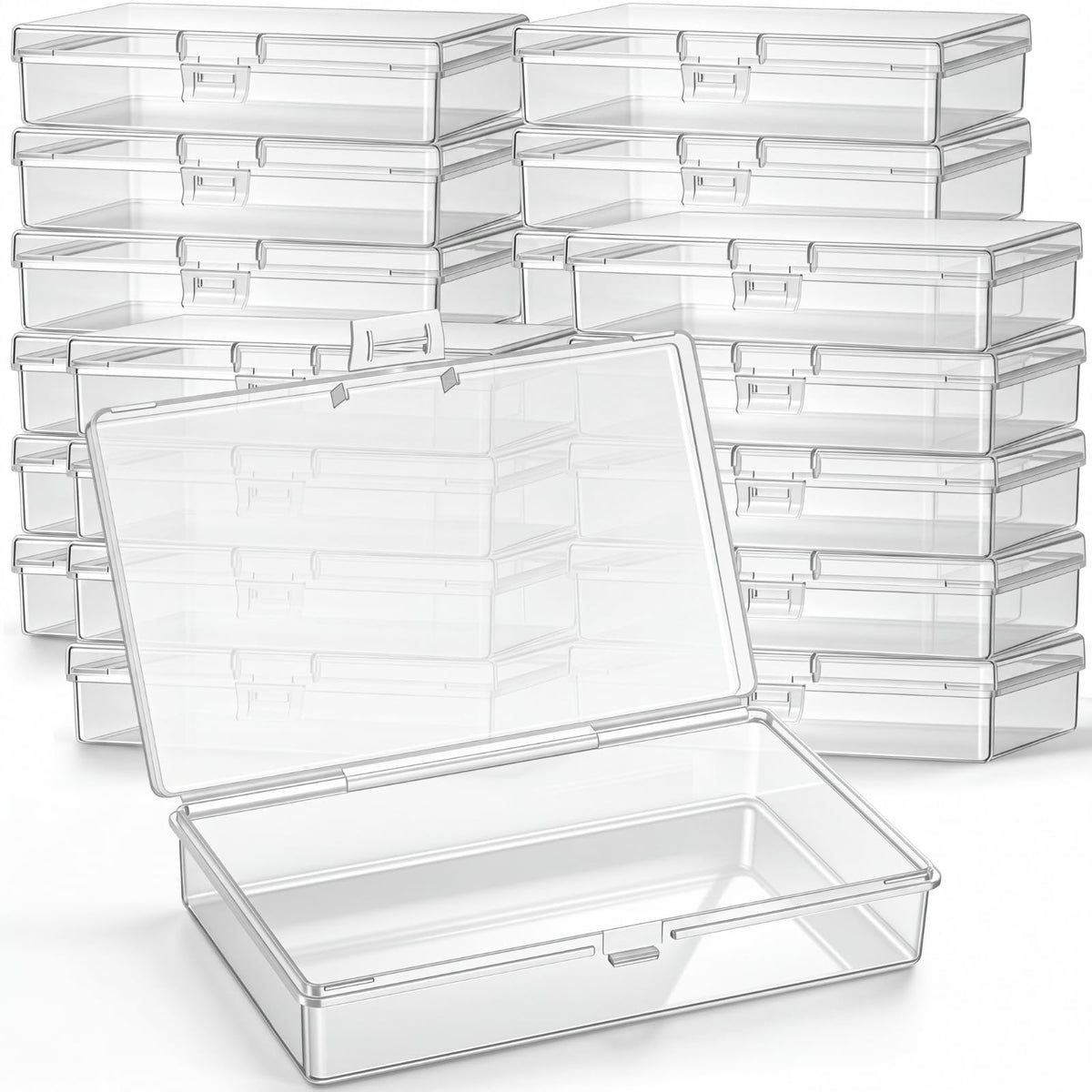 Jetec 6 Pieces Small Clear Plastic Storage Box, 3.3 x 2.1 x 1 Inch