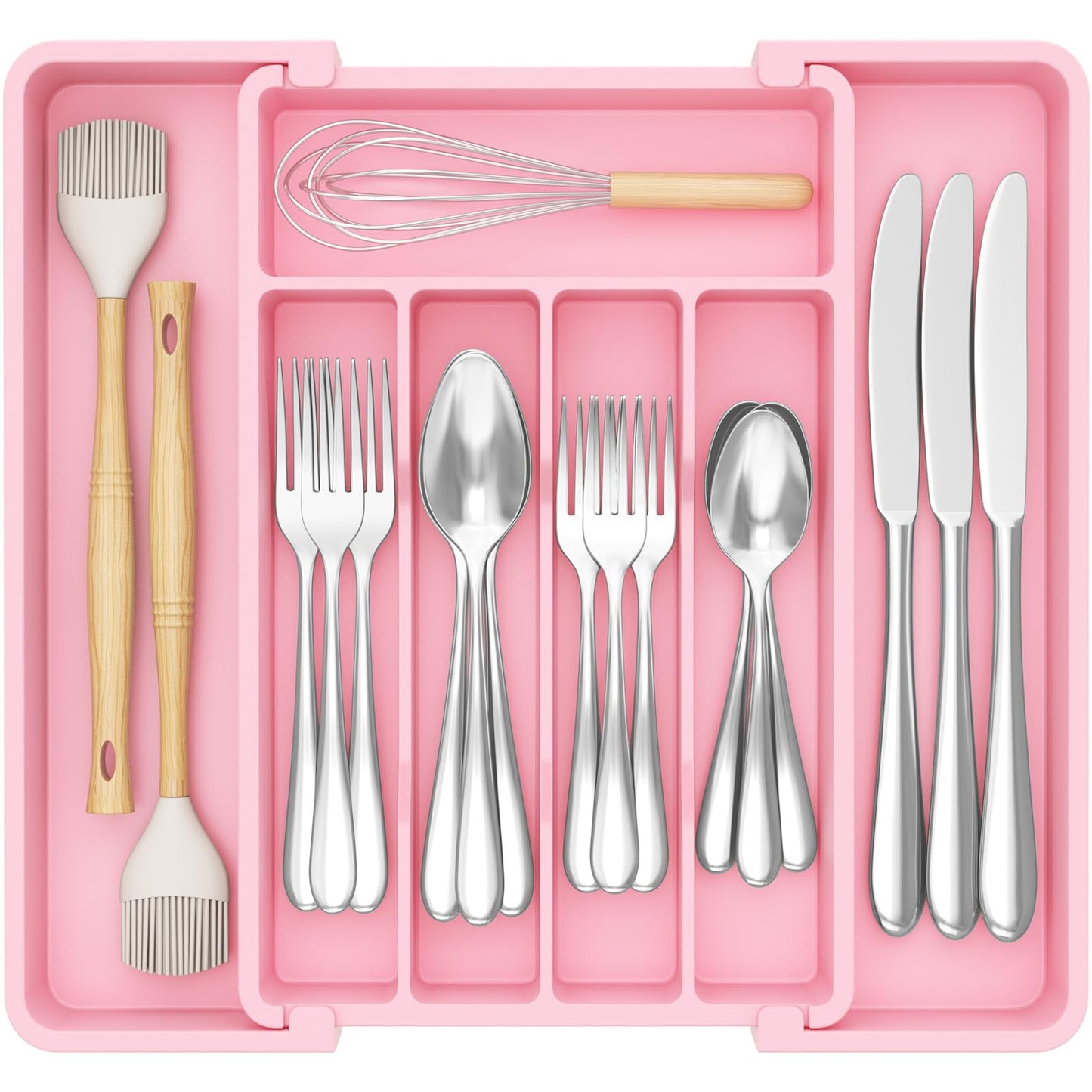 Lifewit Expandable Silverware Drawer Organizer, Kitchen Utensil Tray