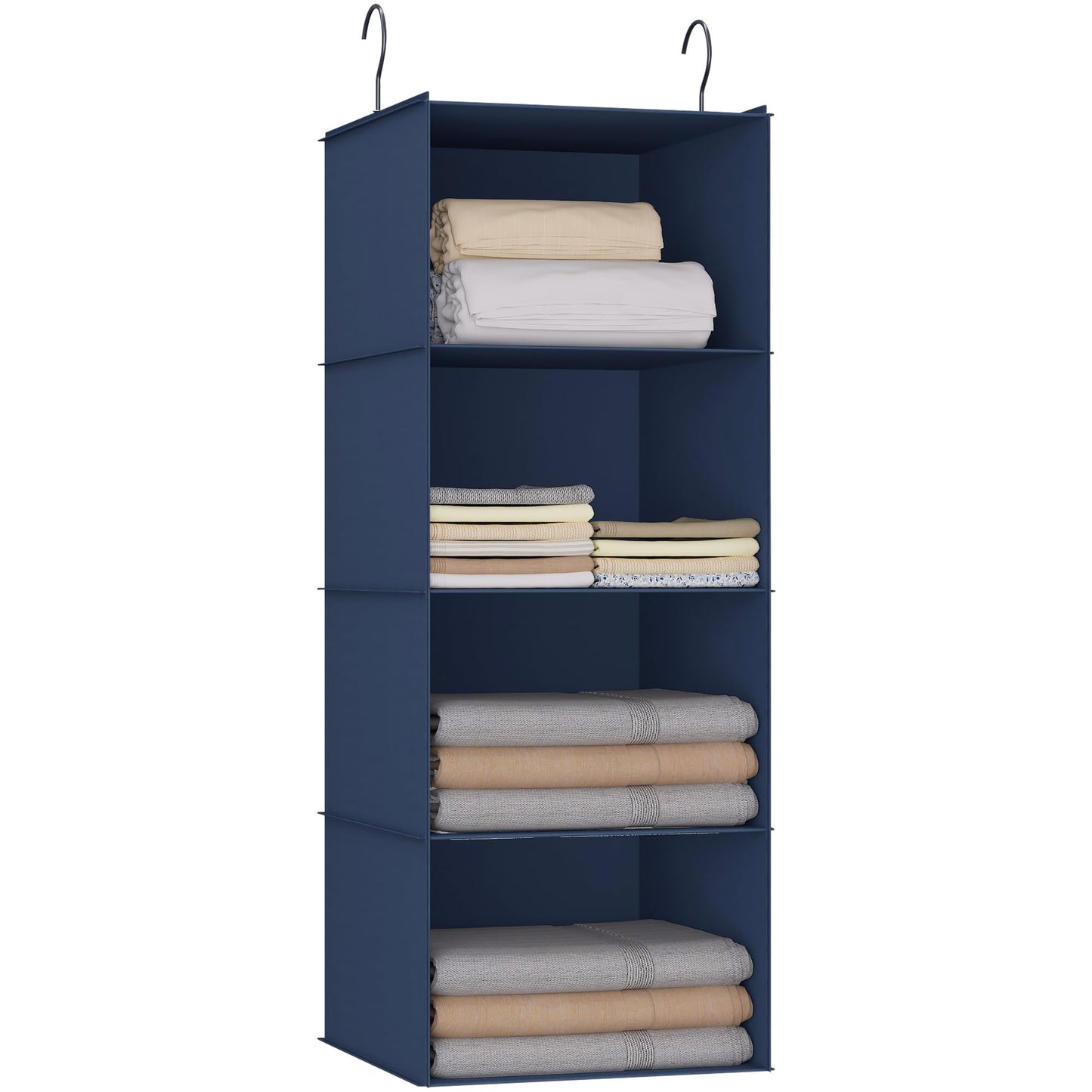 Hanging Closet Organizer 3-Shelf, Oxford Fabric Wardrobe Storage, Gray
