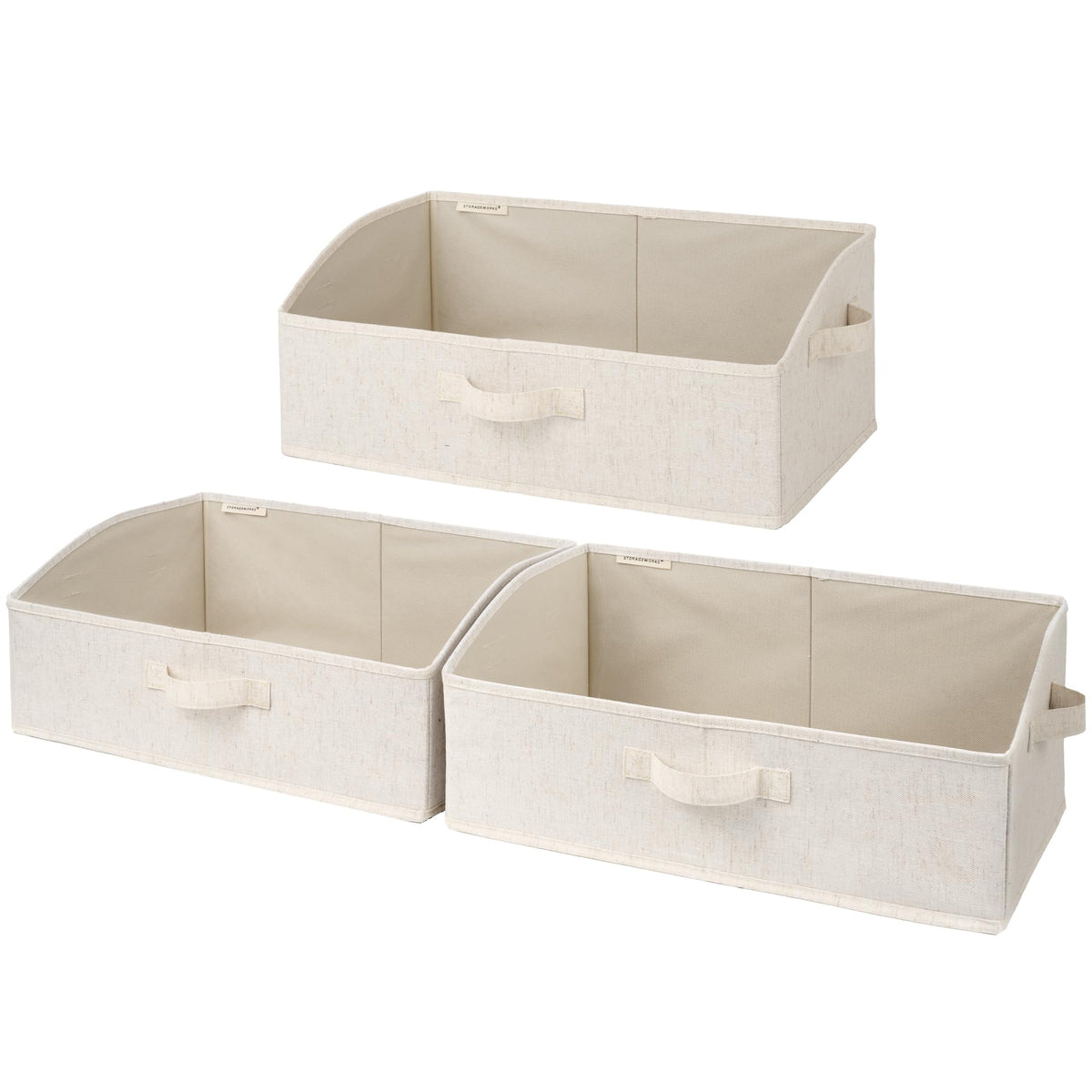 StorageWorks Closet Storage Bins, Beige(Cotton-linen), Medium, 3-Pack