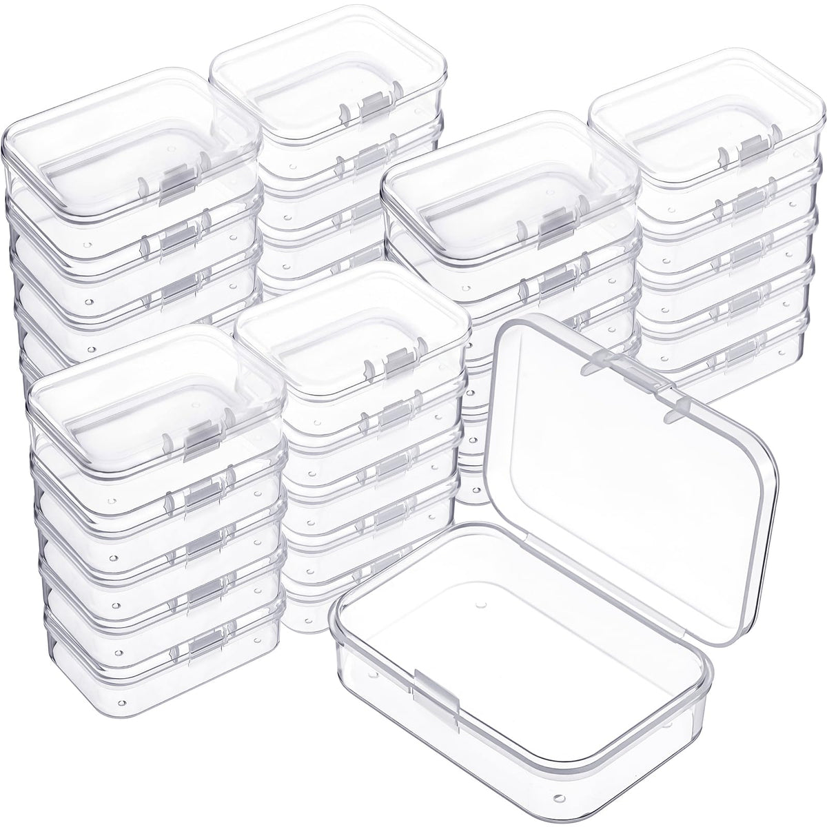 Jetec 6 Pieces Small Clear Plastic Storage Box, 3.3 x 2.1 x 1 Inch
