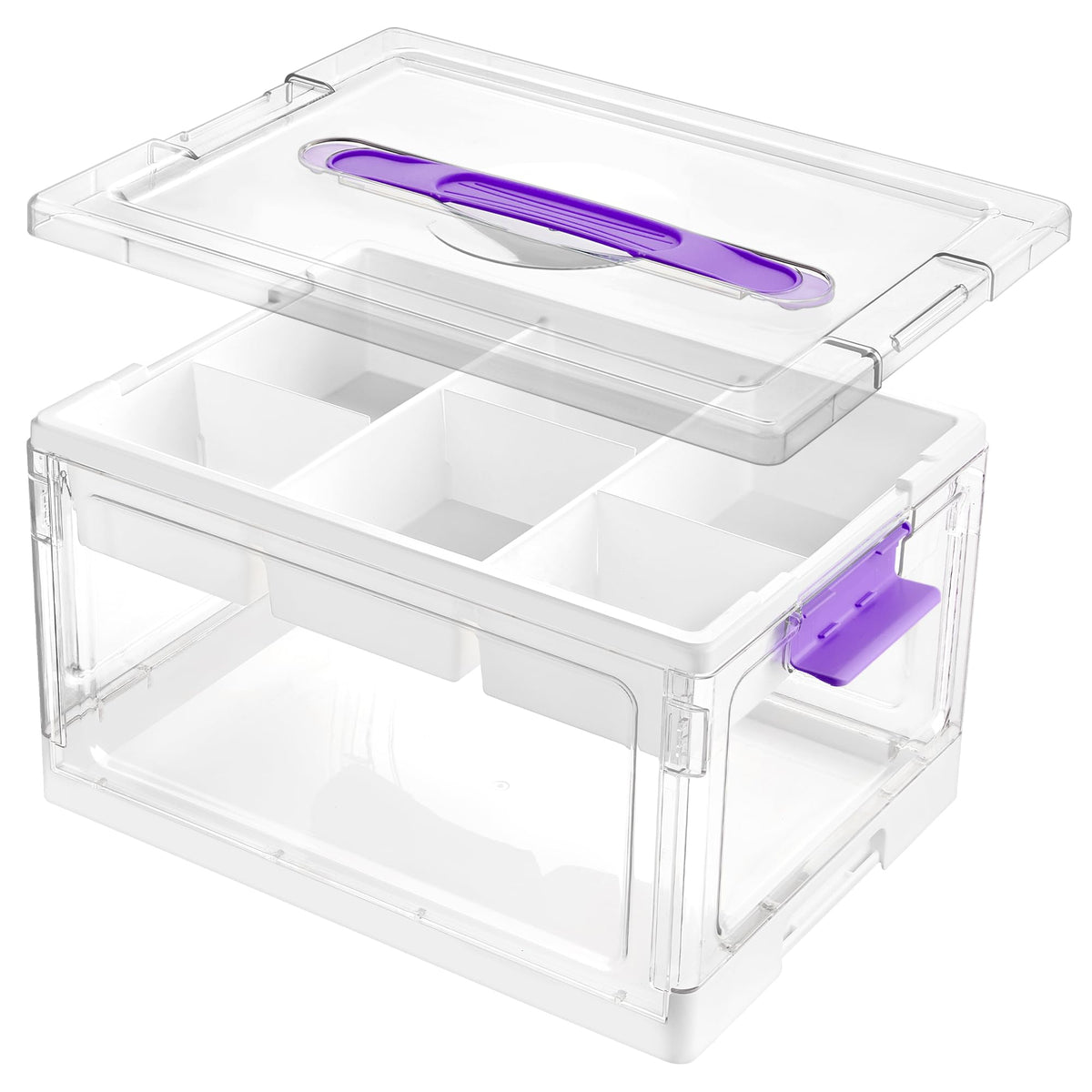 Vtopmart 24 QT Clear Craft Organizer with Removable Tray & Dividers, 1 Pack