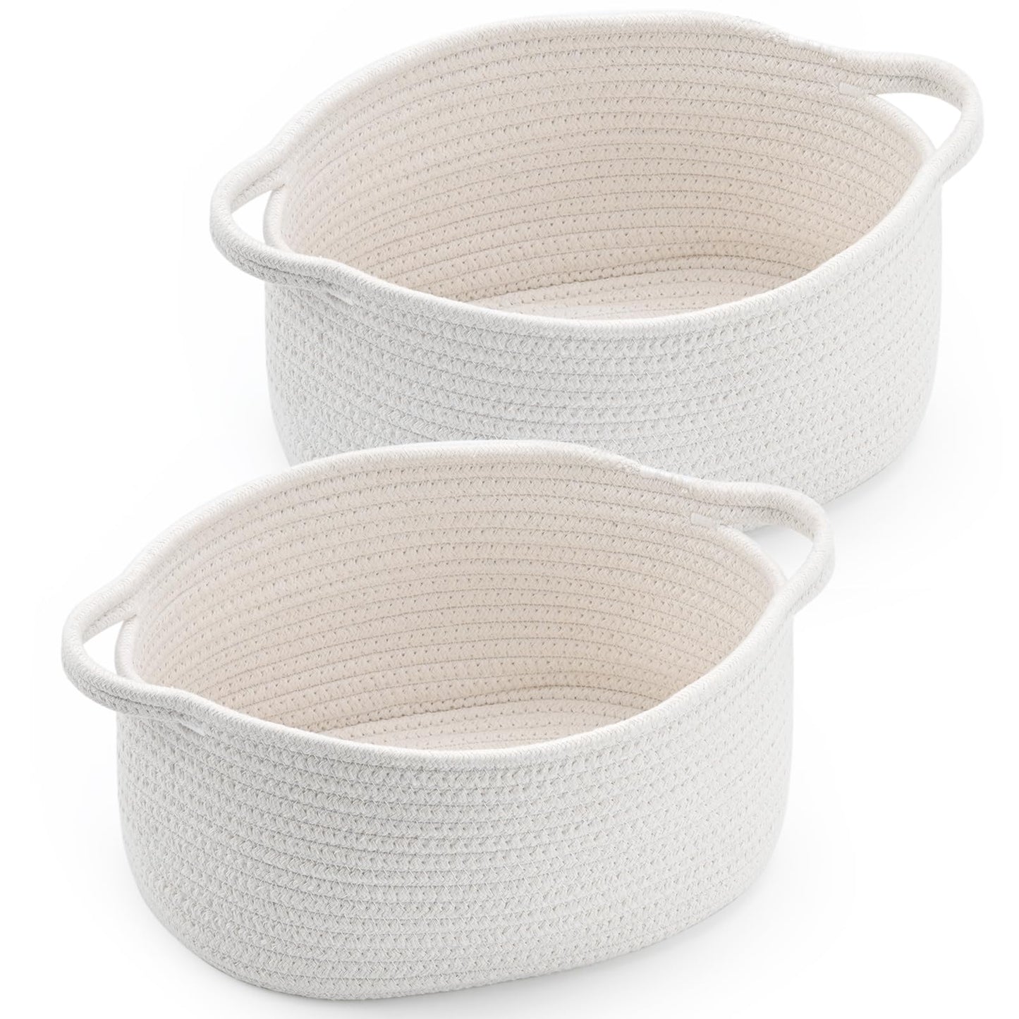 Happyiren Medium Woven Cotton Rope Basket, Empty DIY Gift Basket for Burr