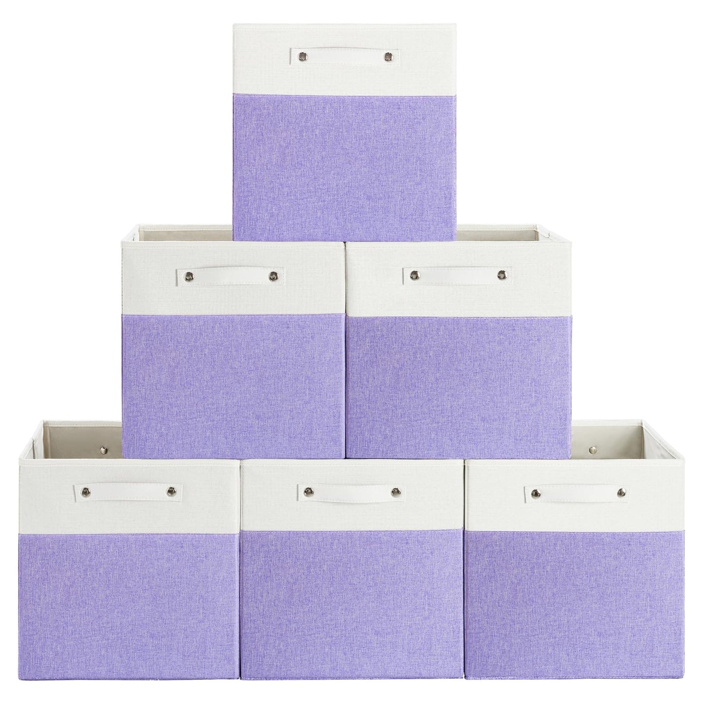 FinishingBo 13x13x13 Storage Cube Bins 4 Pack, Cube Shelf Baskets