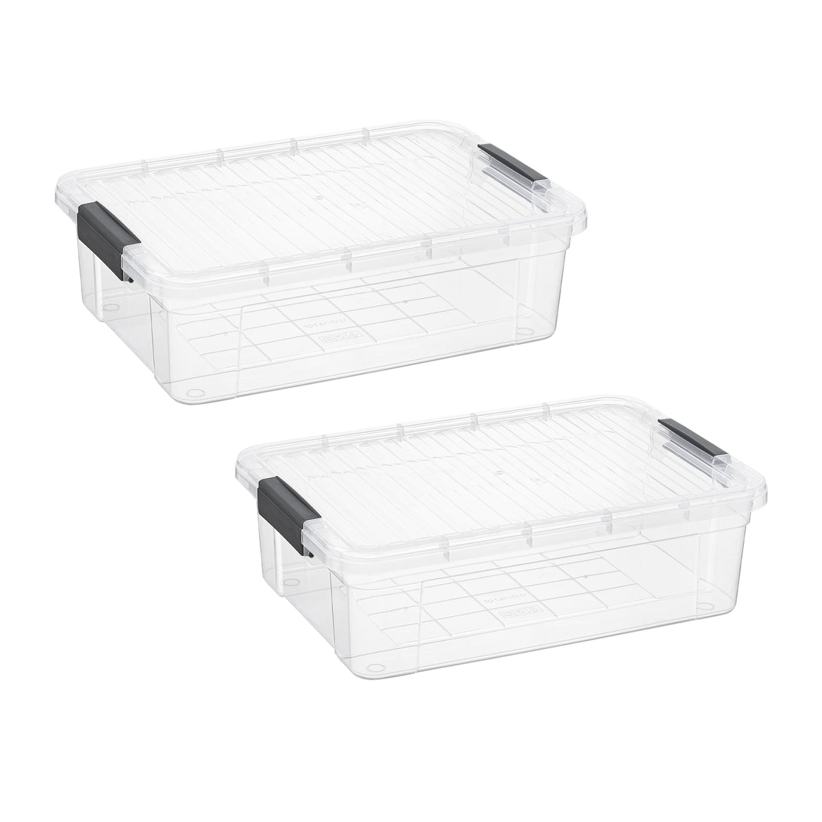 Superio Clear Plastic Storage Bins with Lid, 4.5 Quart Box, Organizing Containers, Stackable Plastic Tote for Home, Garage, Dorm, School, and Office
