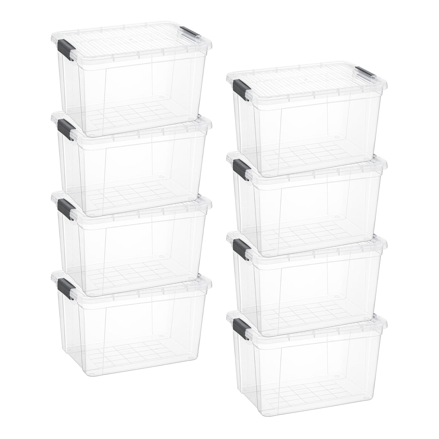 Superio Clear Plastic Storage Bins with Lid, 4.5 Quart Box, Organizing Containers, Stackable Plastic Tote for Home, Garage, Dorm, School, and Office