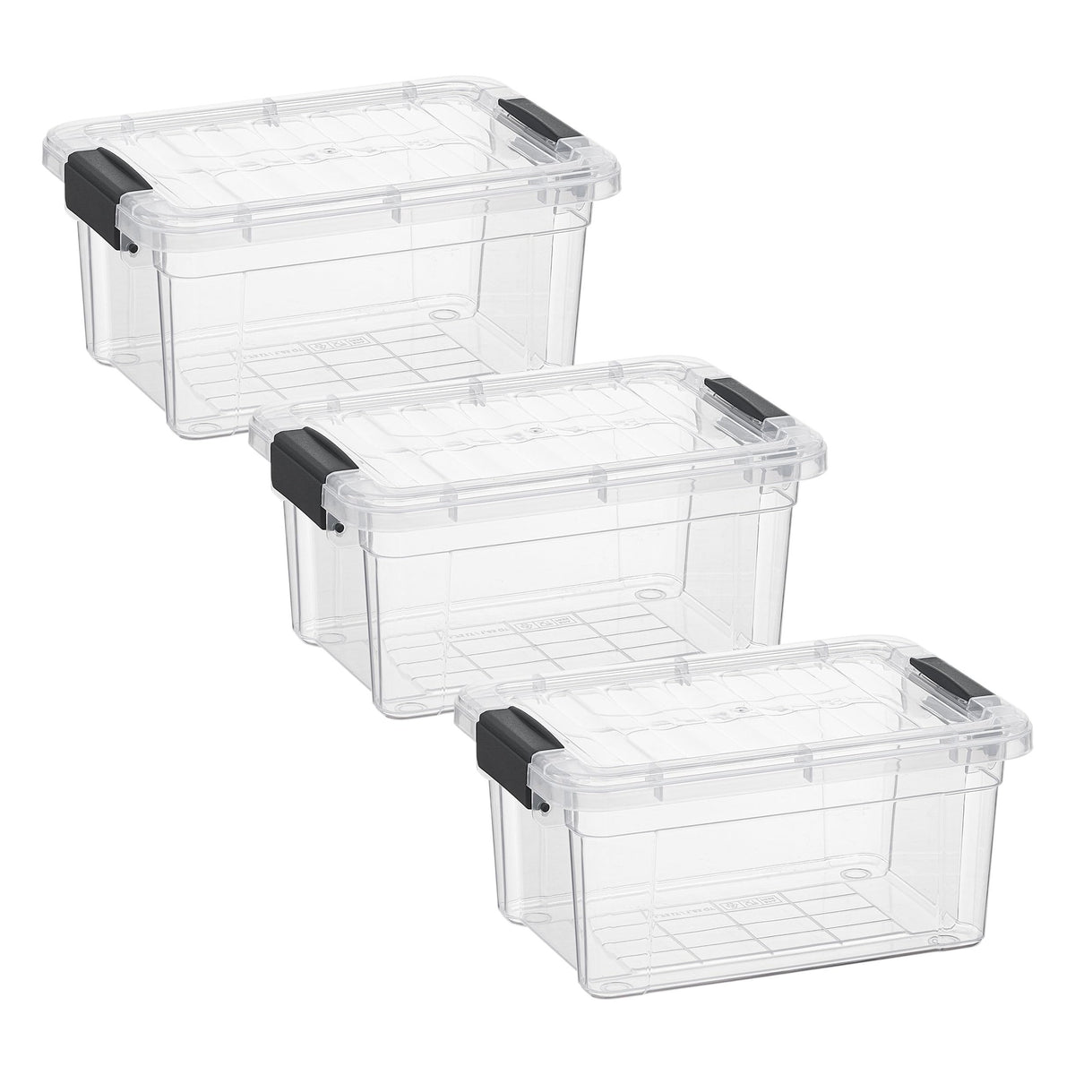 Superio Clear Plastic Storage Bins with Lid, 4.5 Quart Box, Organizing Containers, Stackable Plastic Tote for Home, Garage, Dorm, School, and Office
