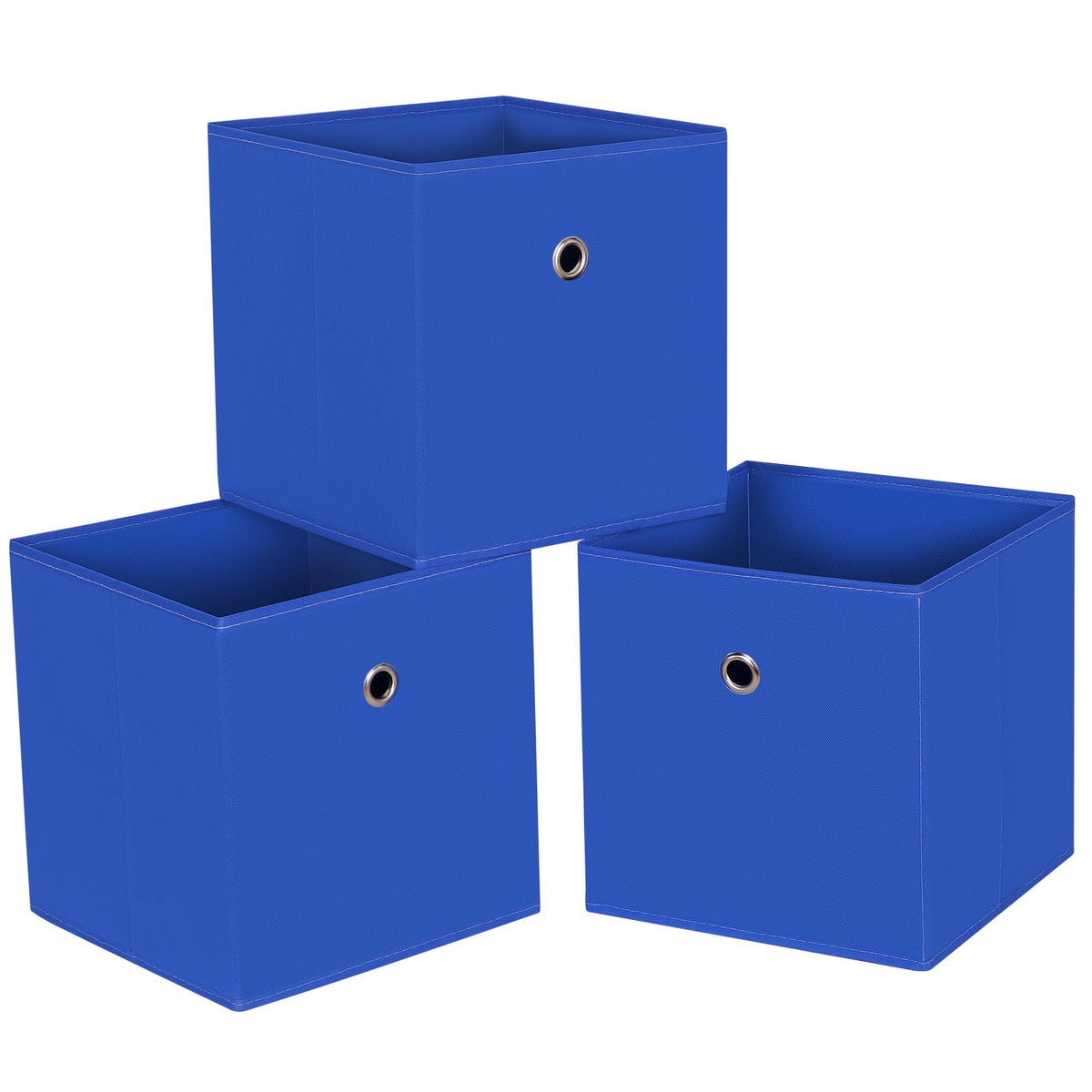 Black Foldable Storage Cubes Bins ,11 Inch Cloth Storage Cube Fabric Storage Box Cubes Organizer Baskets with Handles for Home Organizer Set of 3 (Black)