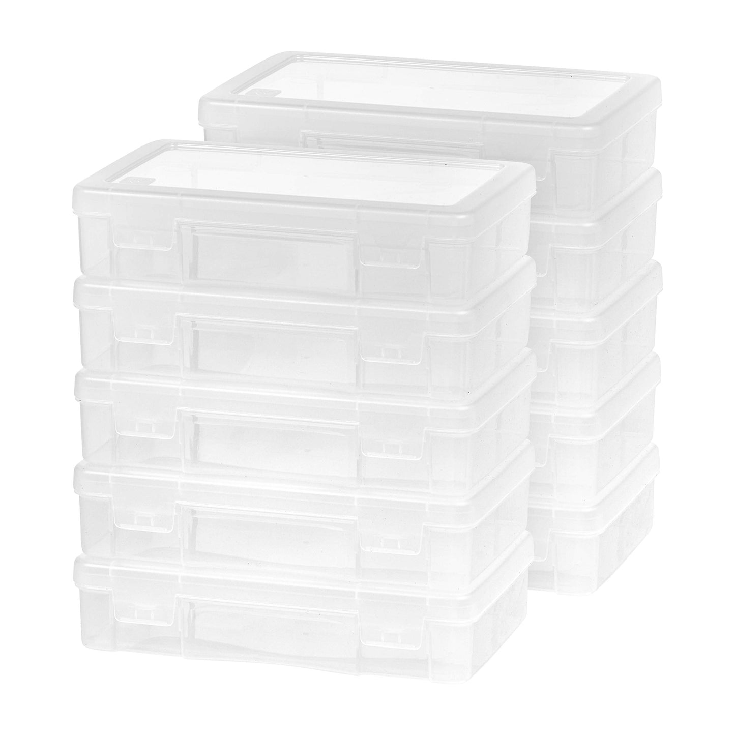IRIS USA Clear Cases |Made in USA| Plastic Box Organizers (18-Pack)- Small