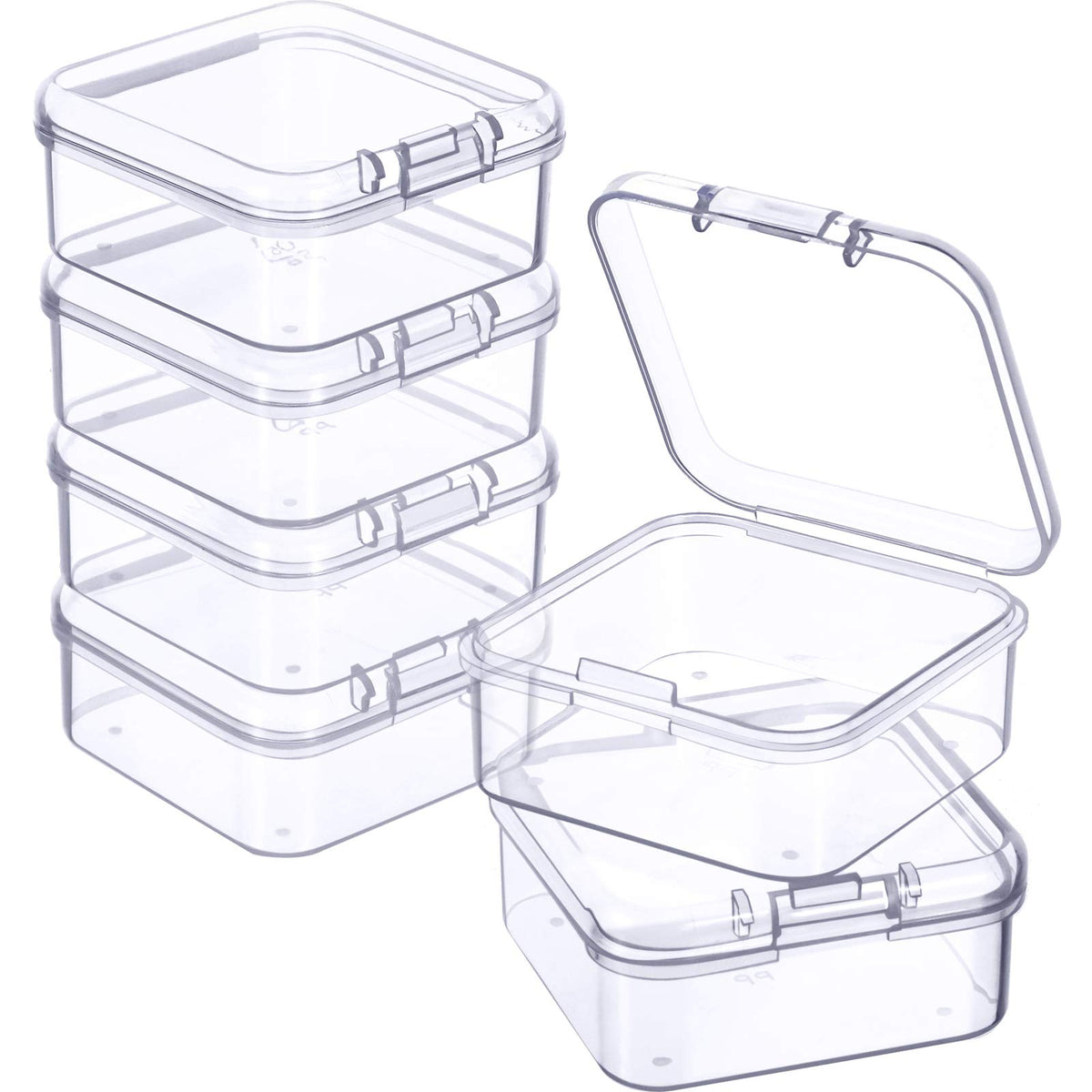 Jetec 6 Pieces Small Clear Plastic Storage Box, 3.3 x 2.1 x 1 Inch