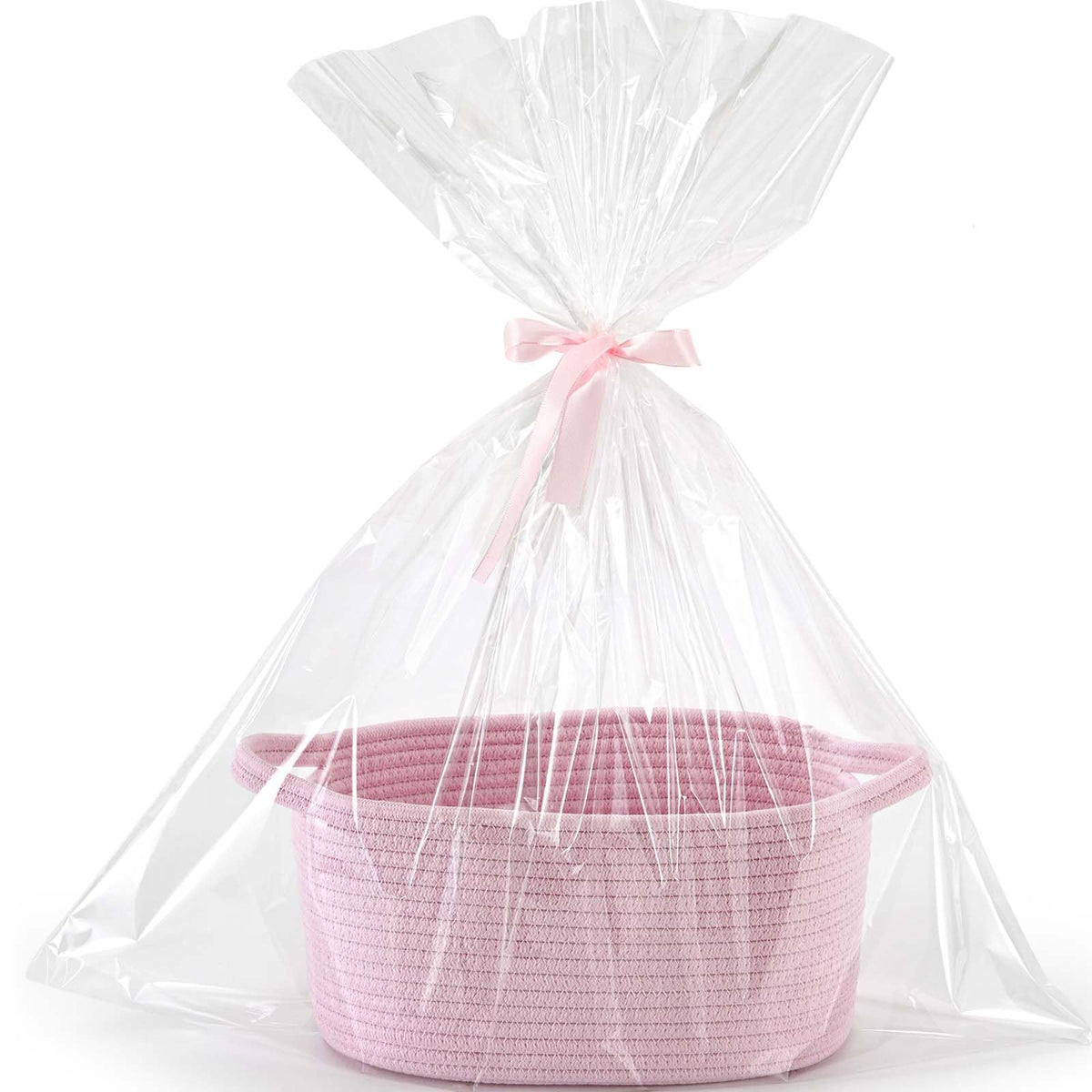 Happyiren Medium Woven Cotton Rope Basket, Empty DIY Gift Basket for Burr