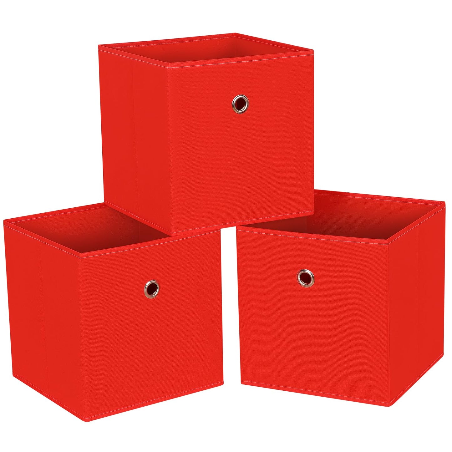 Black Foldable Storage Cubes Bins ,11 Inch Cloth Storage Cube Fabric Storage Box Cubes Organizer Baskets with Handles for Home Organizer Set of 3 (Black)