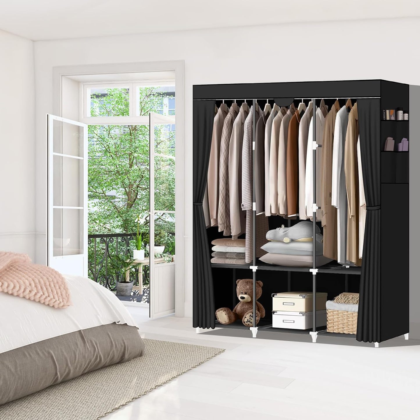 LOKEME Portable Closet,Portable Closets for Hanging Clothes