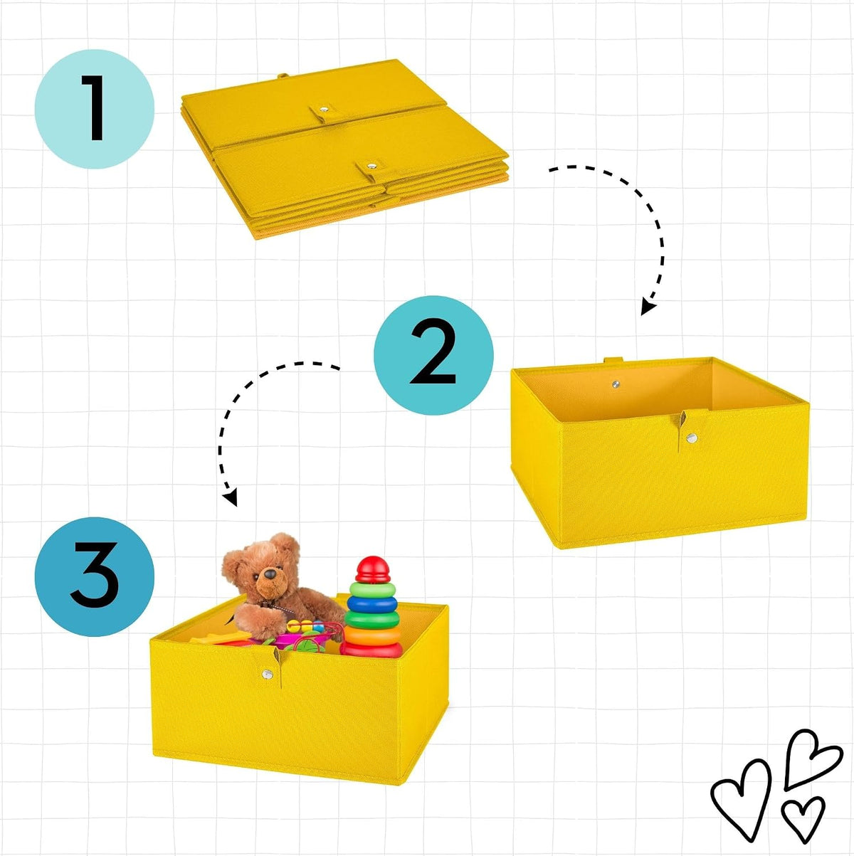 RiverRidge Folding Storage Bins - 2-pack of 5in Tall Olive Cubes