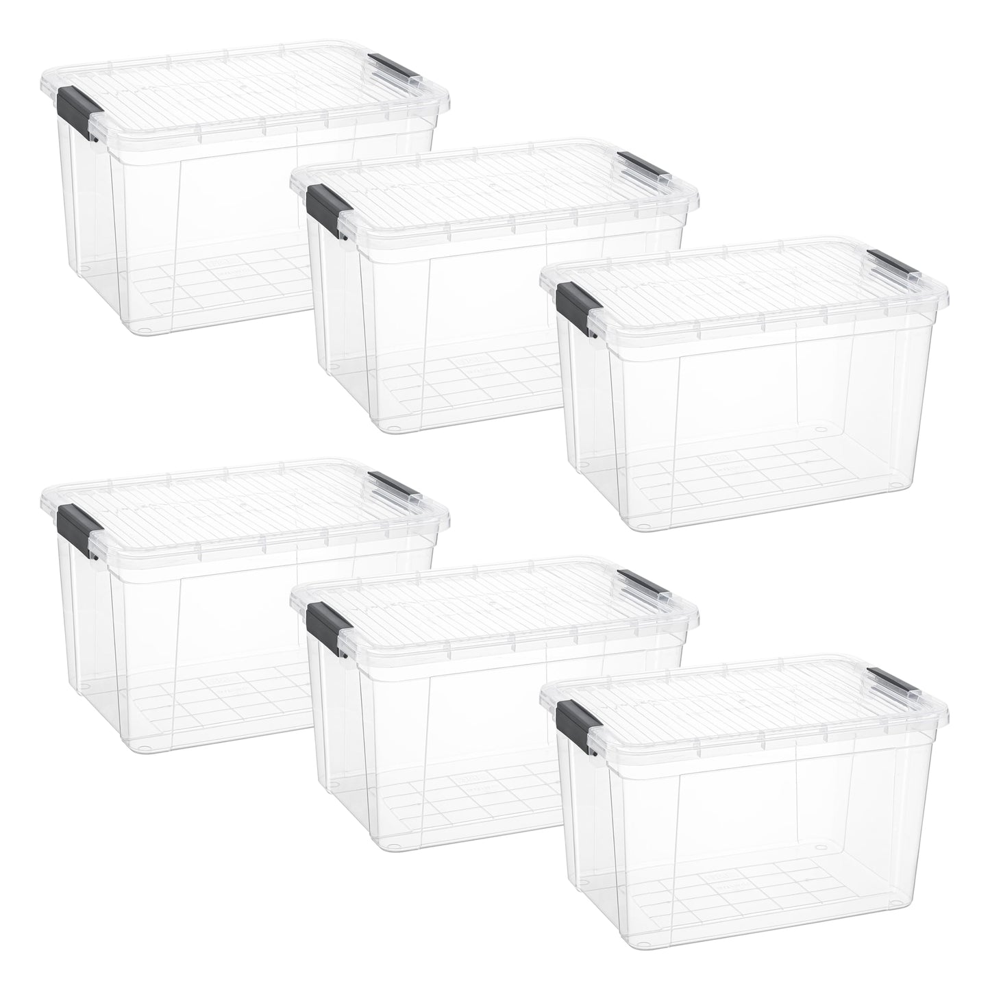 Superio Clear Plastic Storage Bins with Lid, 4.5 Quart Box, Organizing Containers, Stackable Plastic Tote for Home, Garage, Dorm, School, and Office