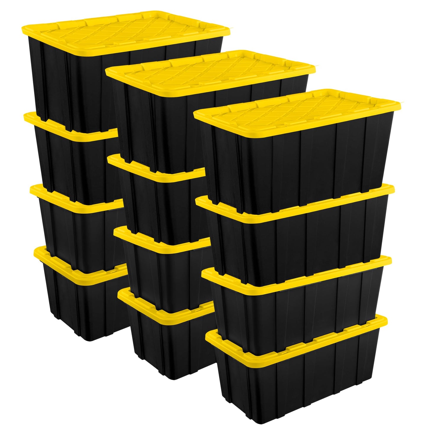 Sterilite Industrial Storage Tote with Lids for Garage, 27 Gallon, 4-Pack
